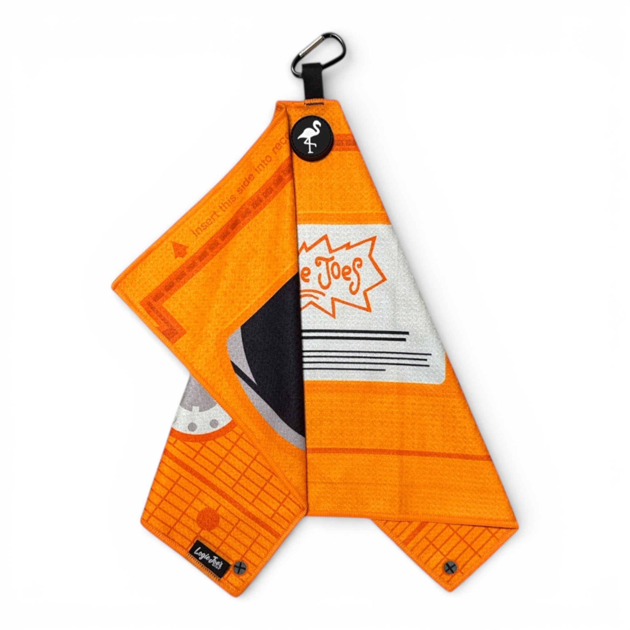 Nostalgic 90s VHS Golf Towel | Premium Double-Sided Microfiber | Heavy-Duty Magnetic Towel with Carabiner Clip | 24 x 16 in - STAND OUT FLEXSARAH