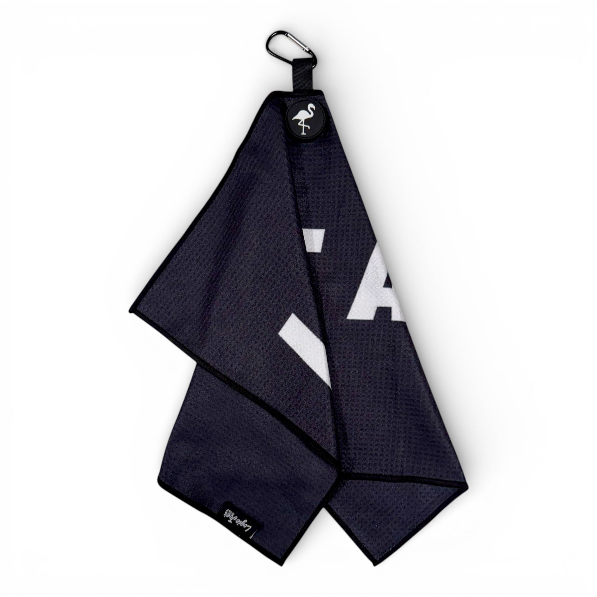 Novelty Black Golf Towel | Premium Double-Sided Microfiber | Heavy-Duty Magnetic Towel with Carabiner Clip | 24 x 16 in - STAND OUT FLEXSARAH