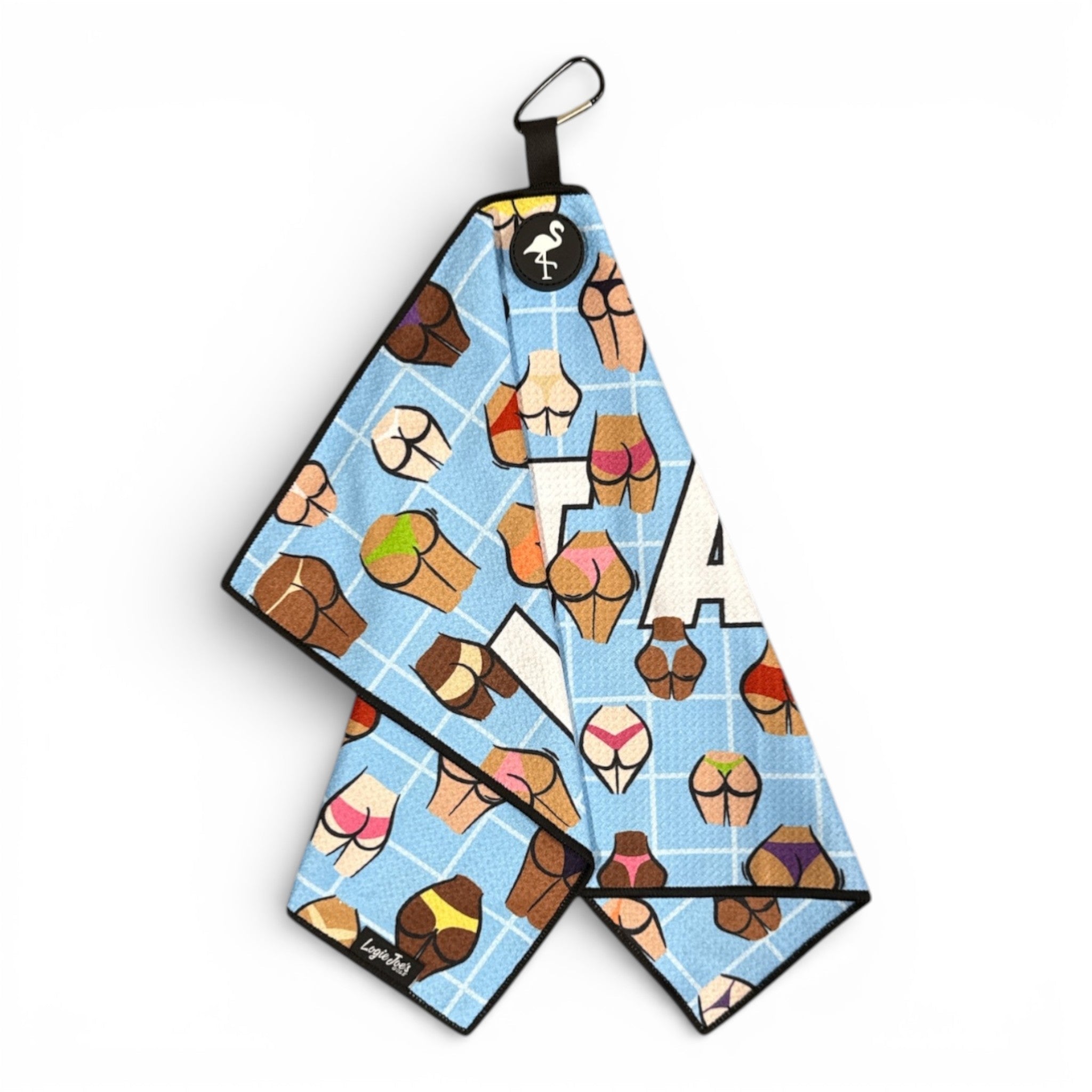 Novelty Pool Party Golf Towel | Premium Double-Sided Microfiber | Heavy-Duty Magnetic Towel with Carabiner Clip | 24 x 16 in - STAND OUT FLEXSARAH