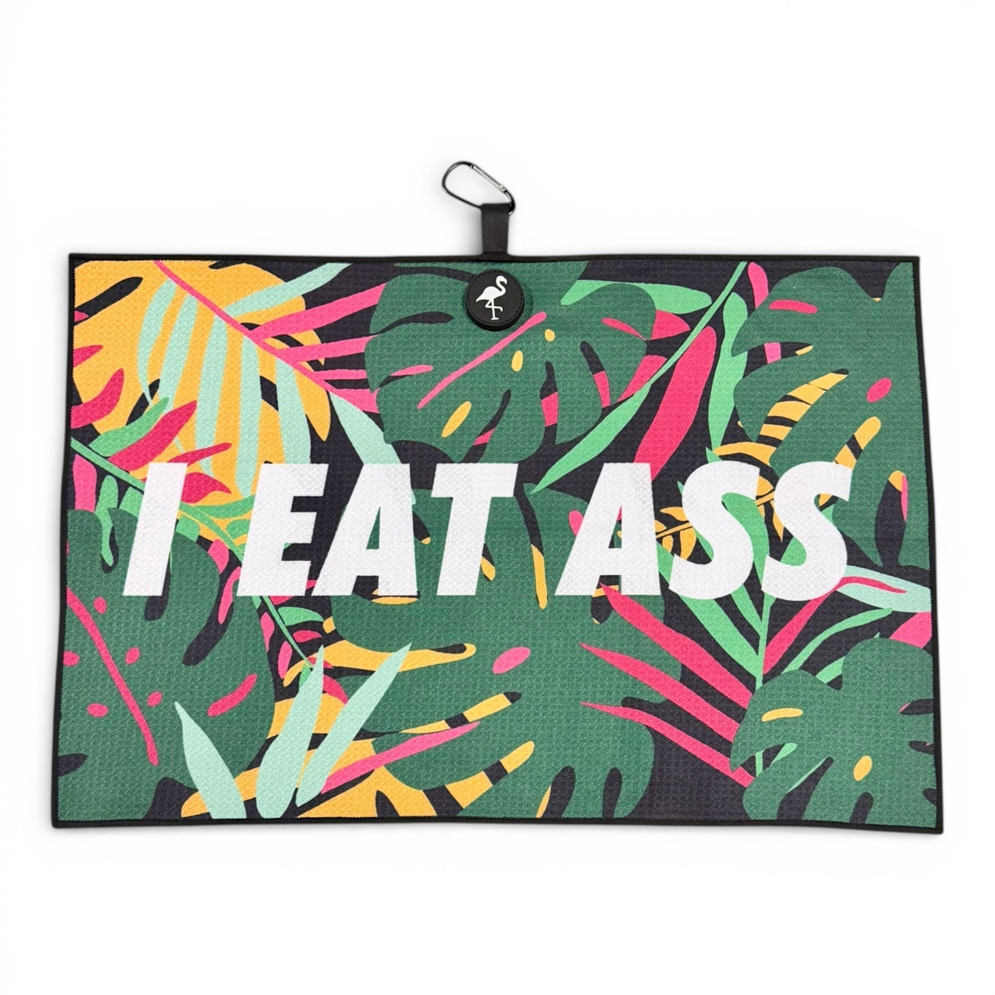 Novelty Tropical Golf Towel | Premium Double-Sided Microfiber | Heavy-Duty Magnetic Towel with Carabiner Clip | 24 x 16 in - STAND OUT FLEXSARAH