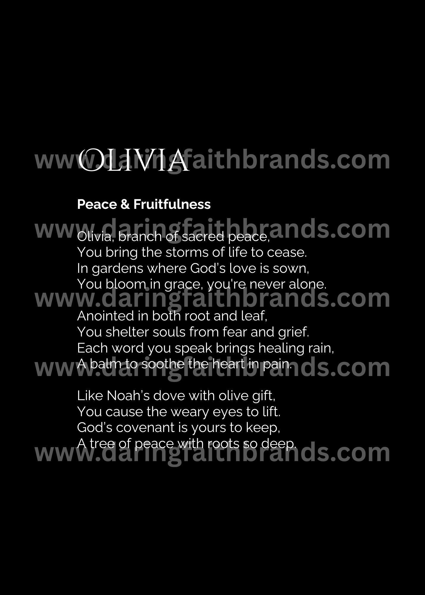 Olivia - Name Meaning Poem - Digital Download - STAND OUT FLEXSARAH
