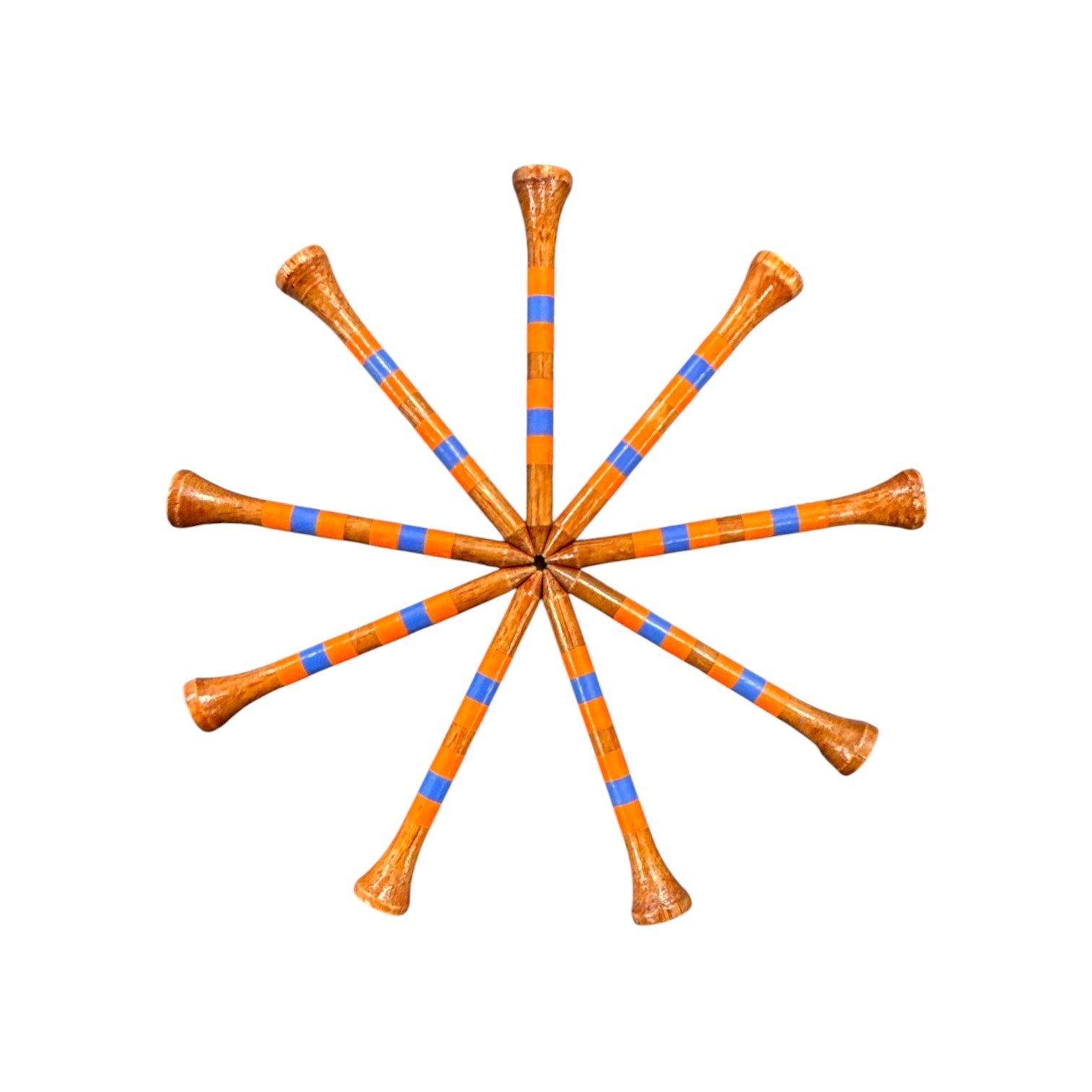 Orange Blue Stripe Premium Wooden Golf Tees | 2 3/4” Standard Size | 45 Pack Set | Durable Painted Wood Tees | Unique Designs - STAND OUT FLEXSARAH