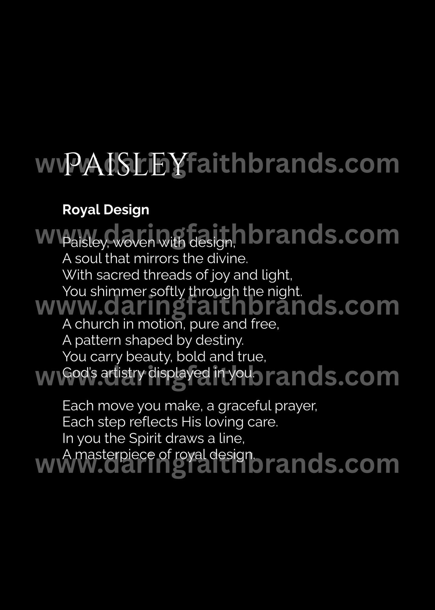 Paisley - Name Meaning Poem - Digital Download - STAND OUT FLEXSARAH