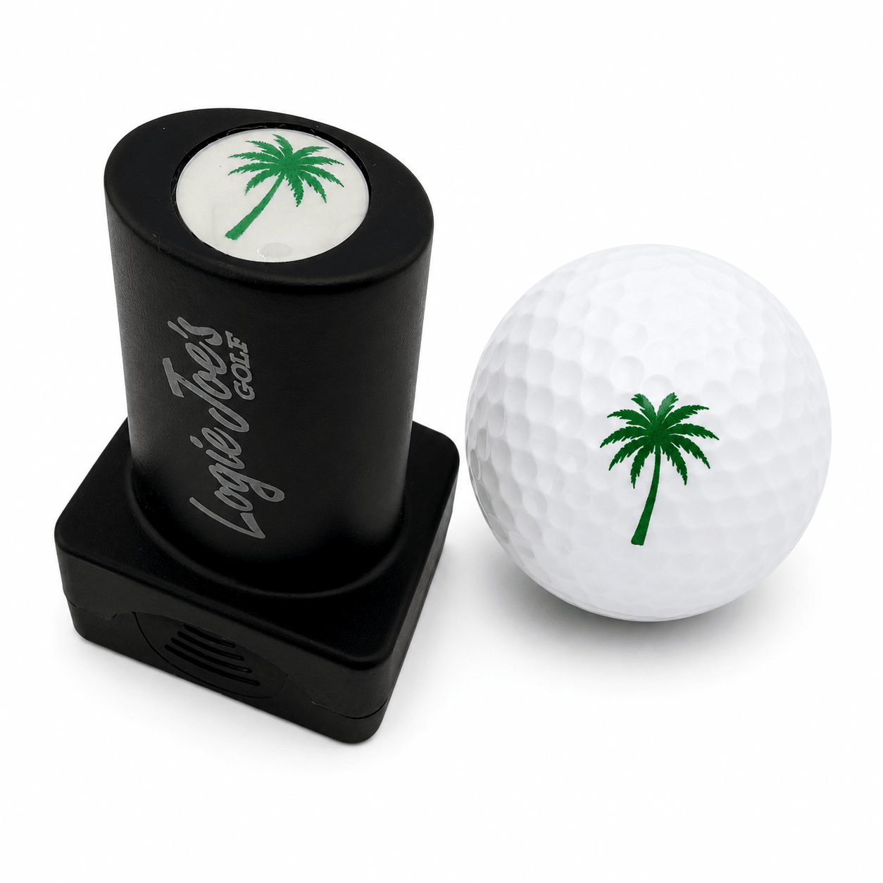 Palm Tree Golf Ball Stamp | Quick-Dry Ink Stamper | Easy Ball Identification | Fun Golf Gift - STAND OUT FLEXSARAH