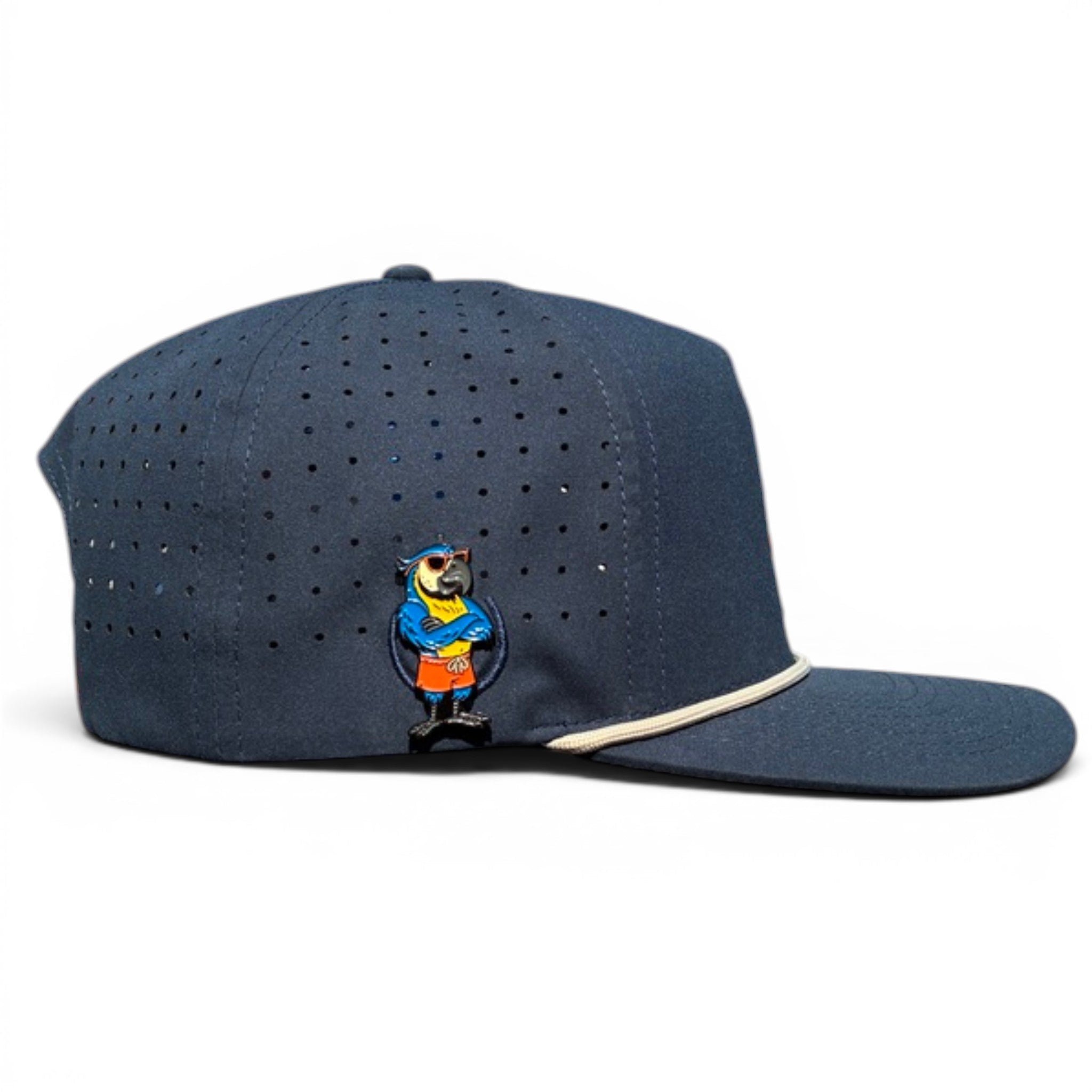 Parrot Patrol Golf Hat | Snapback Cap | Built-in Magnetic Ball Marker Holder + Marker Included | Adjustable Steel Blue Parrot - STAND OUT FLEXSARAH