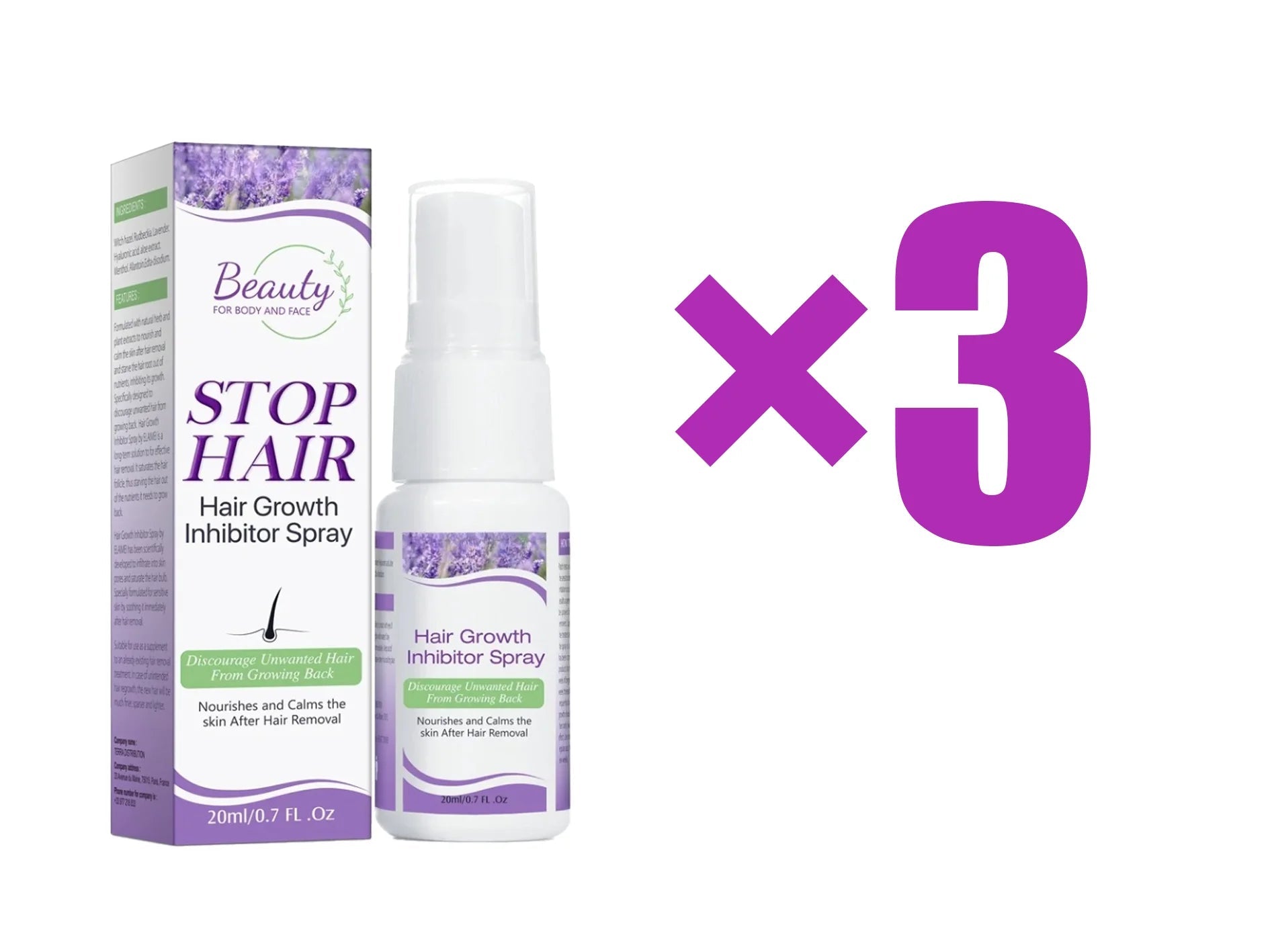 Permanant Hair Growth Removal Inhibitor Spray Beard Bikini Intimate Legs Body Armpit Painless Facial Stop Hair - STAND OUT FLEXSARAH
