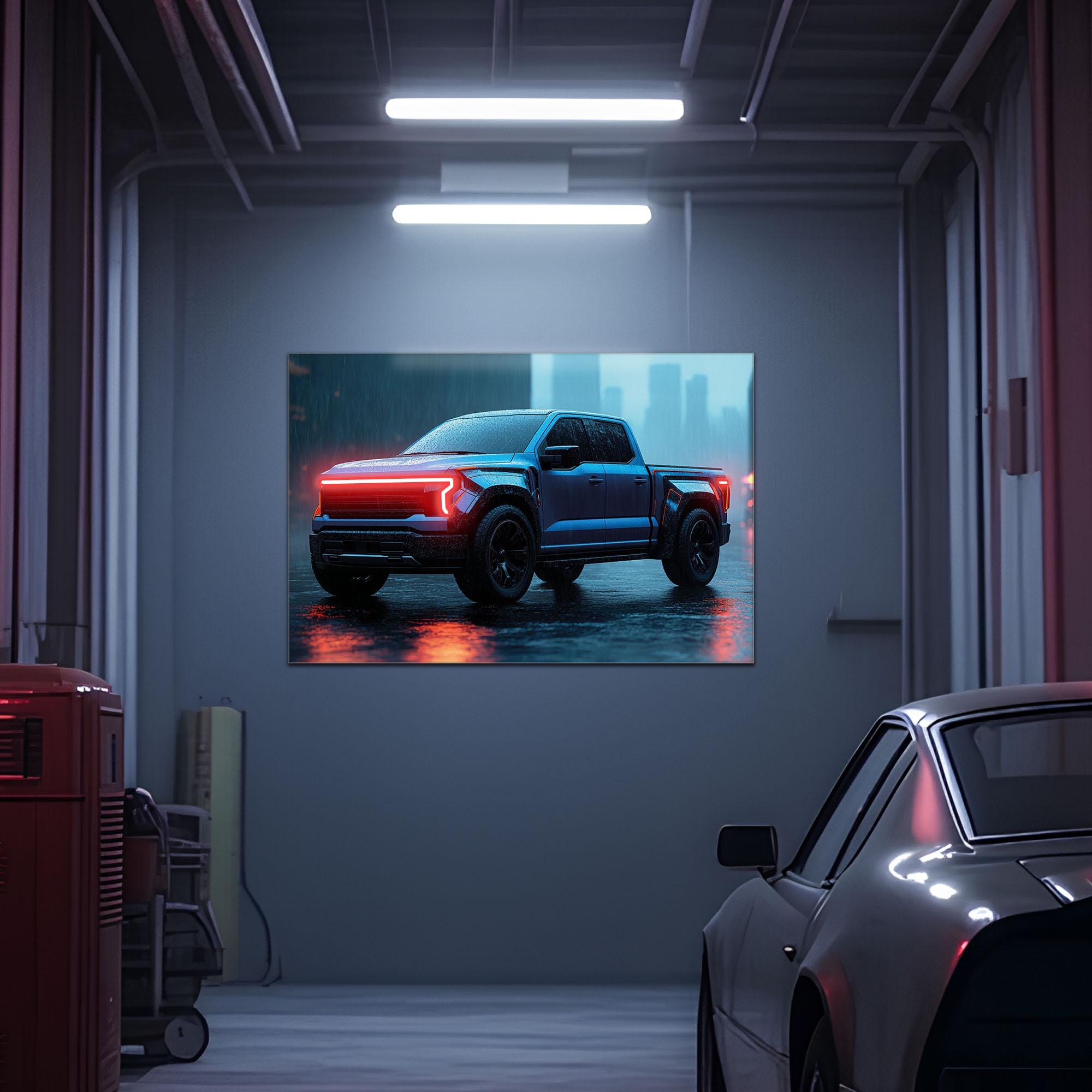 Pickup Truck Neon Wall Art – UV Printed LED Plexiglass Sign for Garage or Workshop Decor | Car Enthusiast Gift | Free Shipping - STAND OUT FLEXSARAH