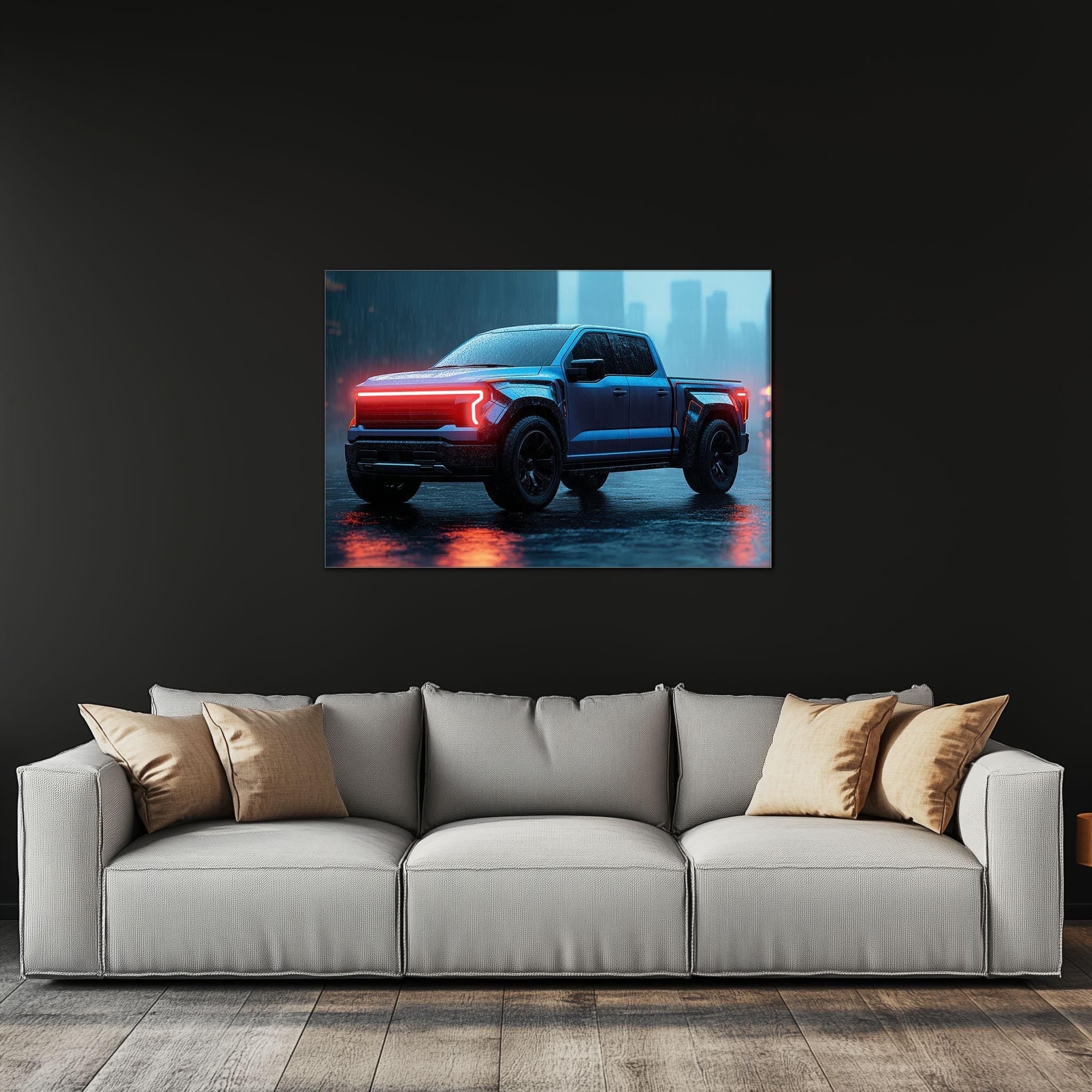 Pickup Truck Neon Wall Art – UV Printed LED Plexiglass Sign for Garage or Workshop Decor | Car Enthusiast Gift | Free Shipping - STAND OUT FLEXSARAH
