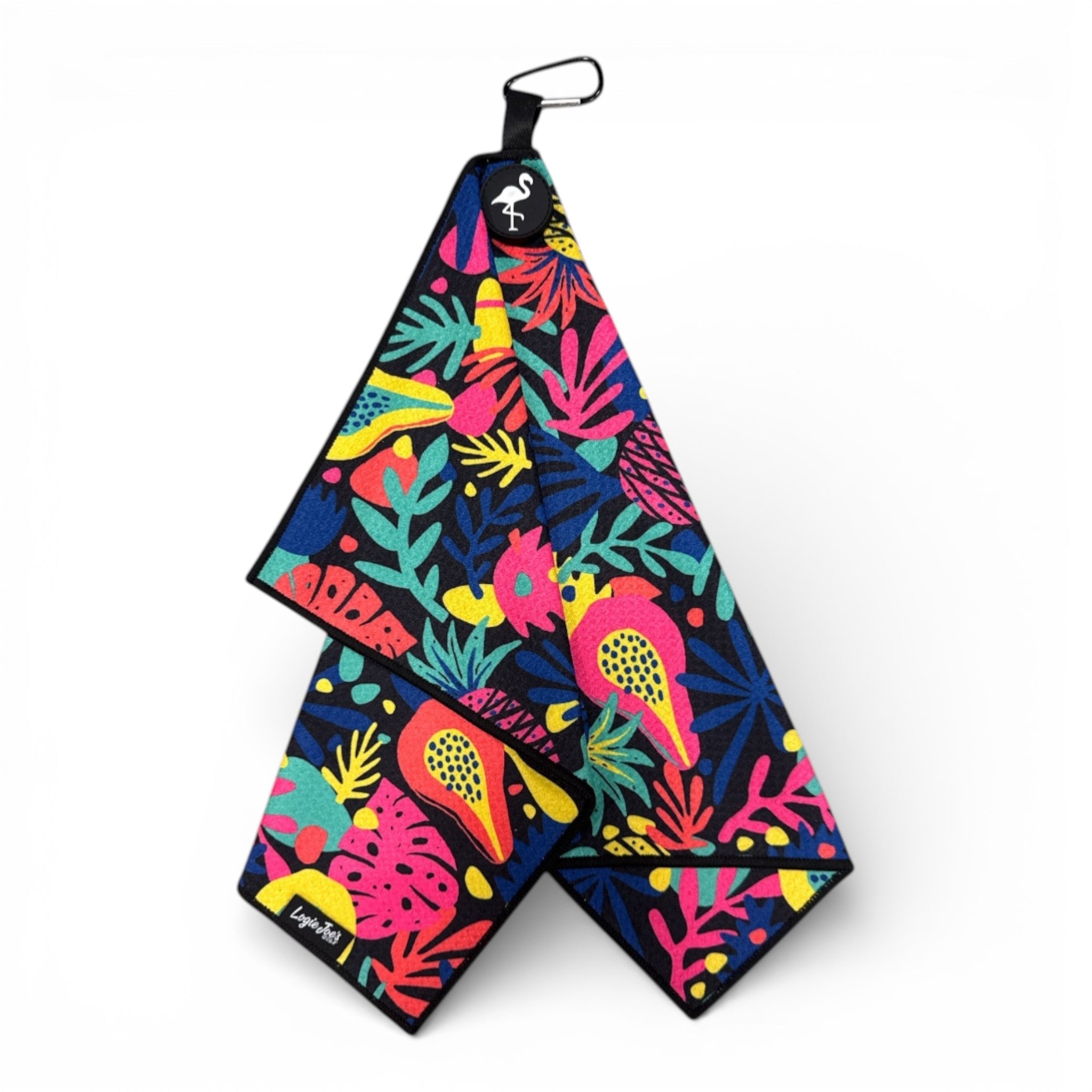 Pineapple Guava Golf Towel | Premium Double-Sided Microfiber | Heavy-Duty Magnetic Towel with Carabiner Clip | 24 x 16 in - STAND OUT FLEXSARAH