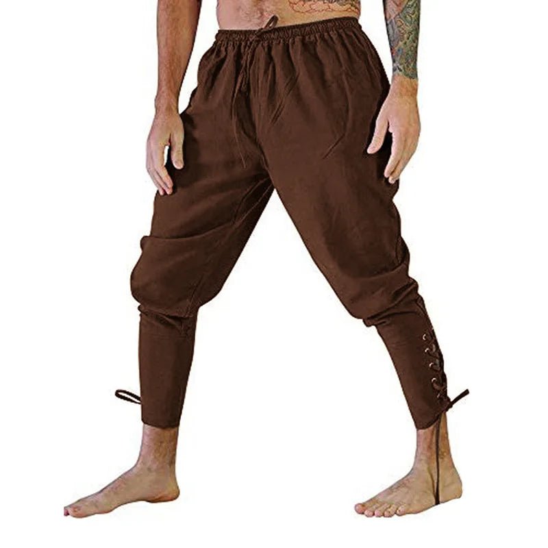 Pirate Pant Viking Costume for Men Renaissance Medieval Pants Drawstring Shorts Halloween Costume Adult Cosplay - STAND OUT FLEXSARAH