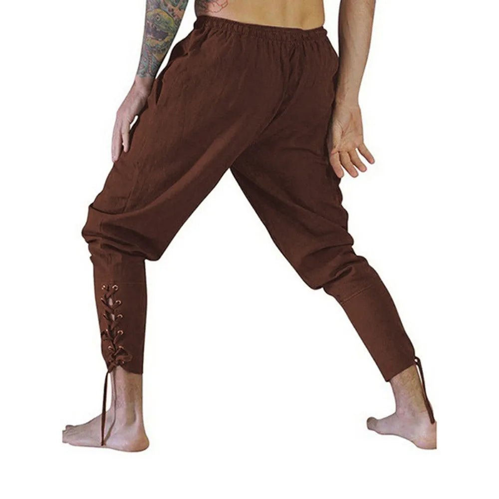 Pirate Pant Viking Costume for Men Renaissance Medieval Pants Drawstring Shorts Halloween Costume Adult Cosplay - STAND OUT FLEXSARAH