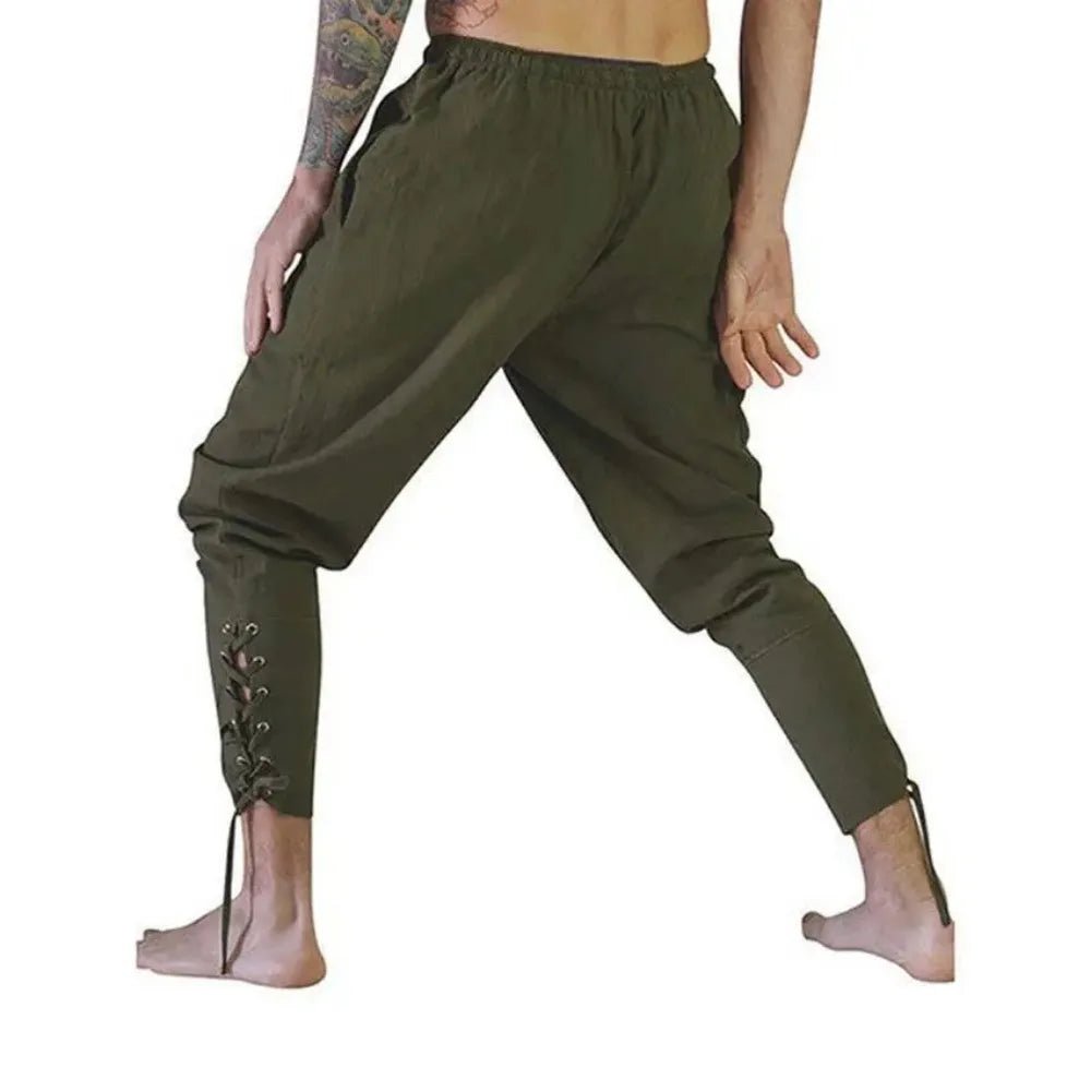 Pirate Pant Viking Costume for Men Renaissance Medieval Pants Drawstring Shorts Halloween Costume Adult Cosplay - STAND OUT FLEXSARAH