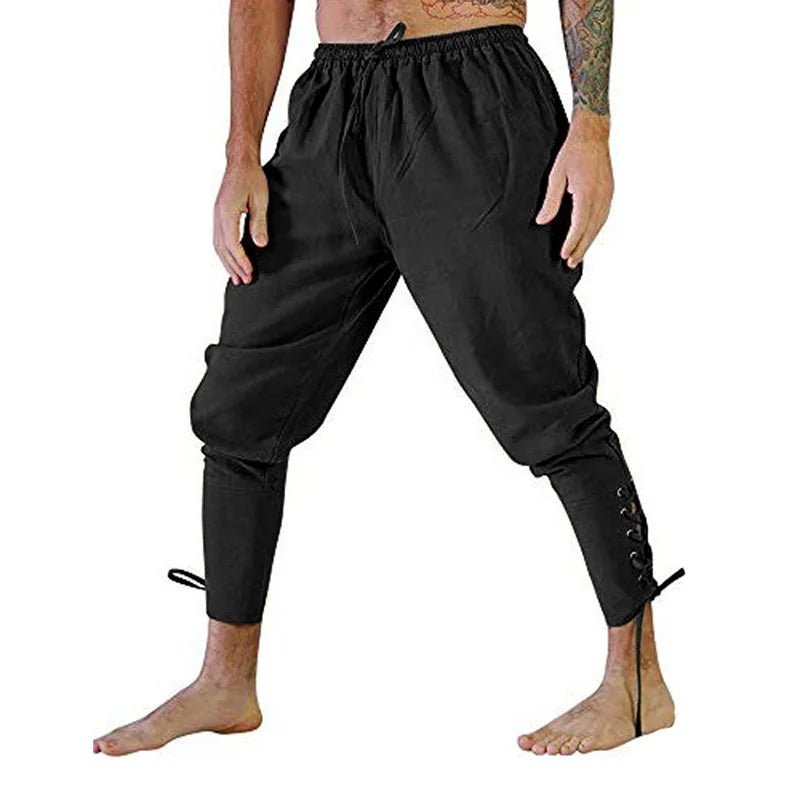 Pirate Pant Viking Costume for Men Renaissance Medieval Pants Drawstring Shorts Halloween Costume Adult Cosplay - STAND OUT FLEXSARAH