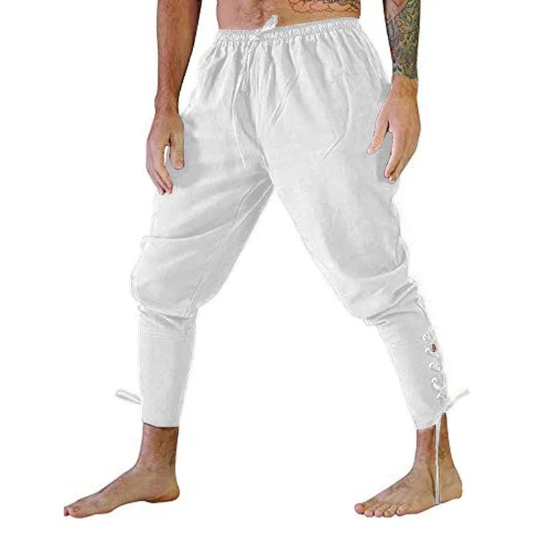 Pirate Pant Viking Costume for Men Renaissance Medieval Pants Drawstring Shorts Halloween Costume Adult Cosplay - STAND OUT FLEXSARAH