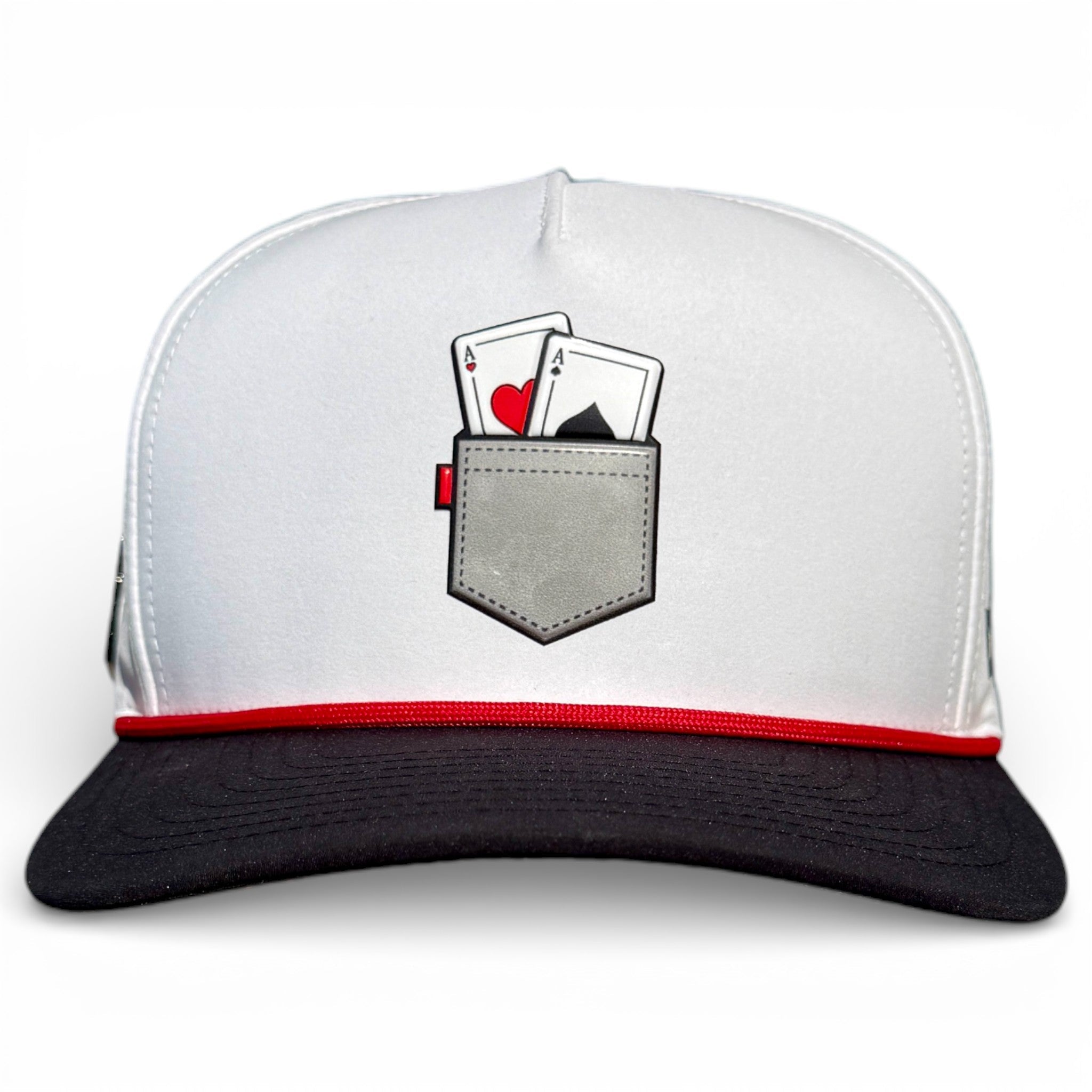 Pocket Aces Golf Hat | Snapback Cap | Built-in Magnetic Ball Marker Holder + Marker Included | Adjustable Gray & Black - STAND OUT FLEXSARAH