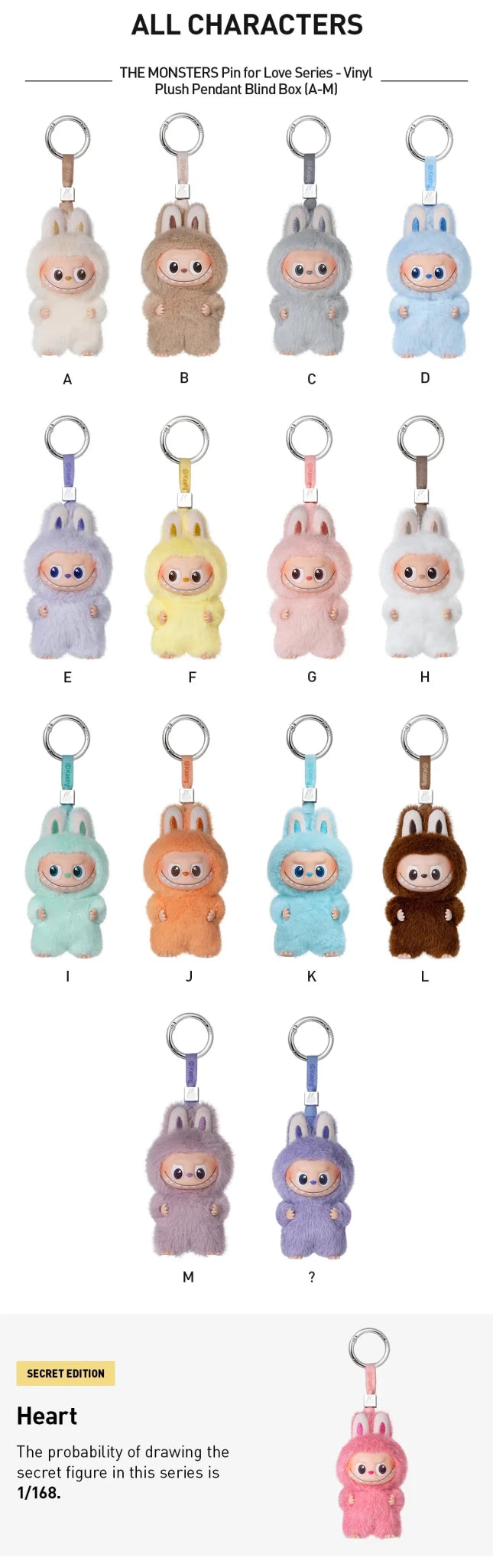 Pop Mart Labubu Pin for Love Series Blind Box (N-Z) Blue - STAND OUT FLEXSARAH