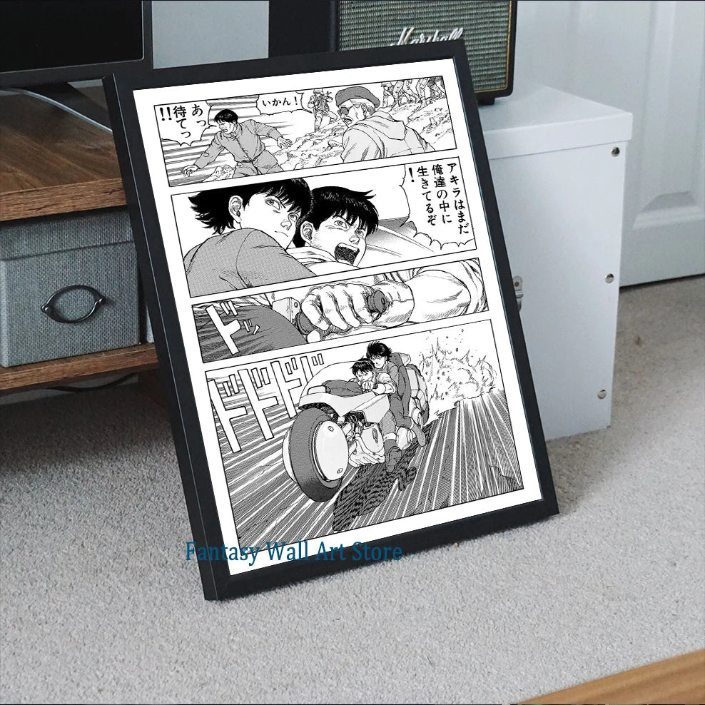 Poster Manga Page Akira 80s Wall Decor Vintage Comic Manga Japanese Animation Wall Decor Akira Comics Book Canvas Painting Gift - STAND OUT FLEXSARAH