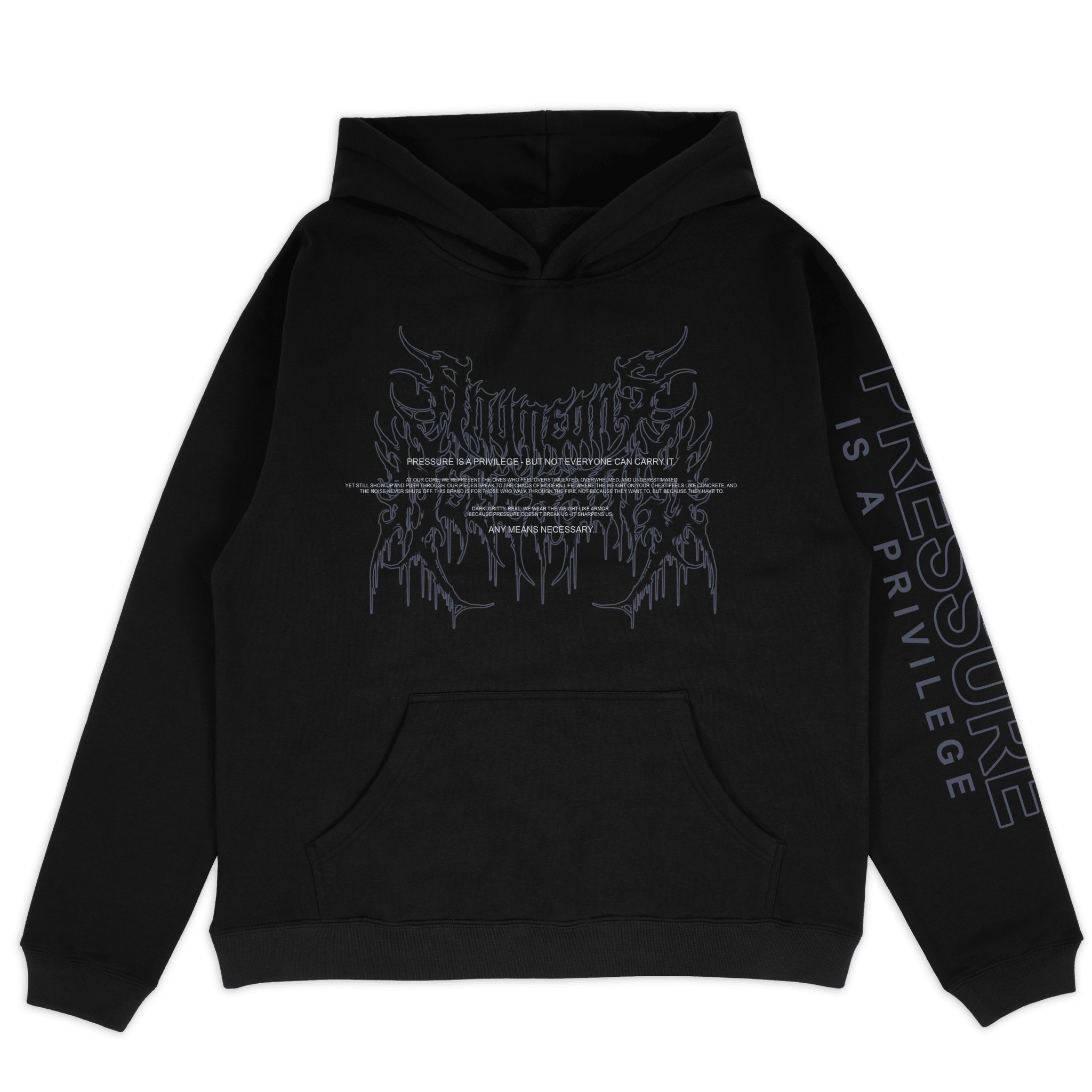 Pressure Pullover Hoodie Black - STAND OUT FLEXSARAH