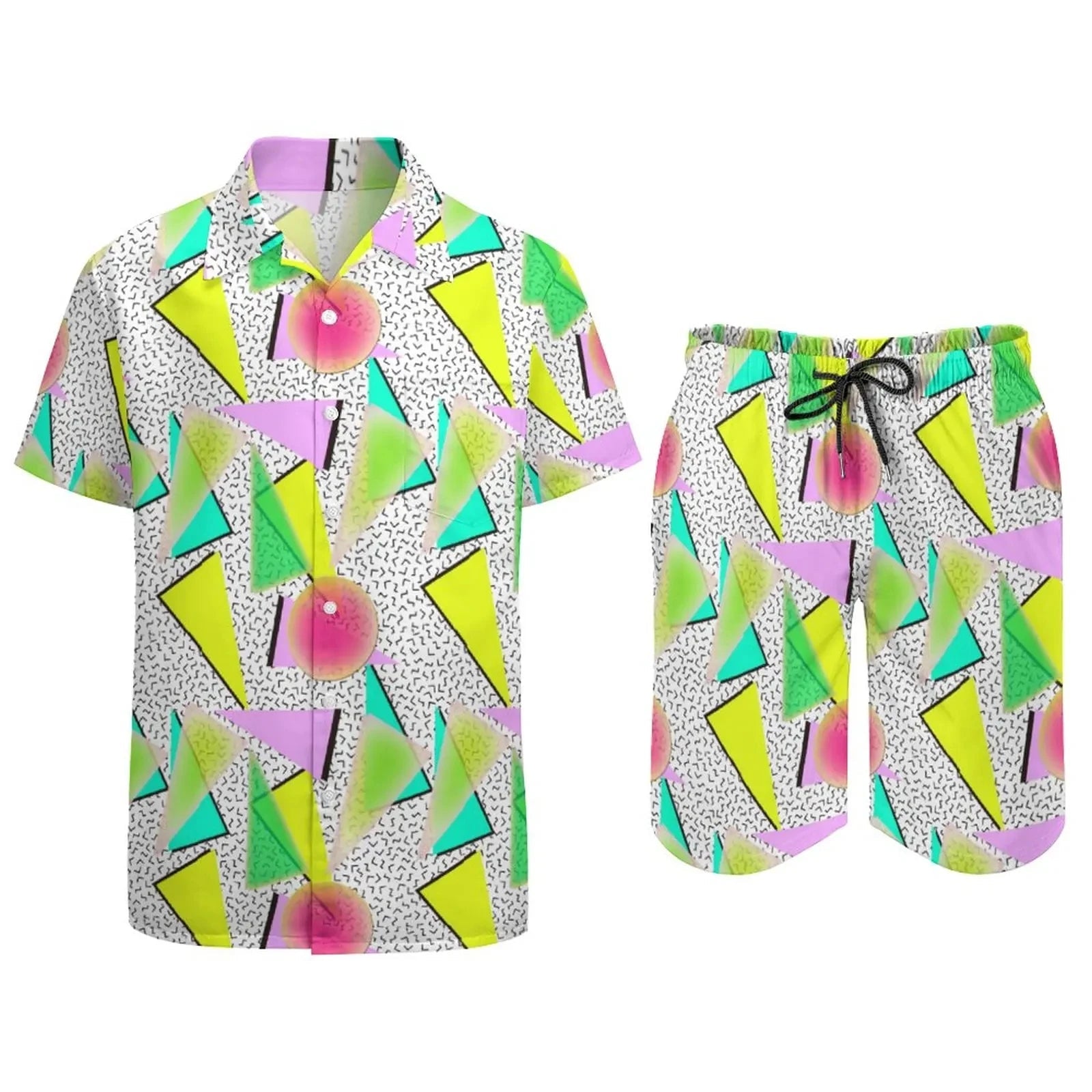 Psychedelic Magic Mushroom Men Sets Printed 3D print Casual Shirt Beach Shorts Oversized 2Pcs set Vacation Hawaiian Man Suits - STAND OUT FLEXSARAH