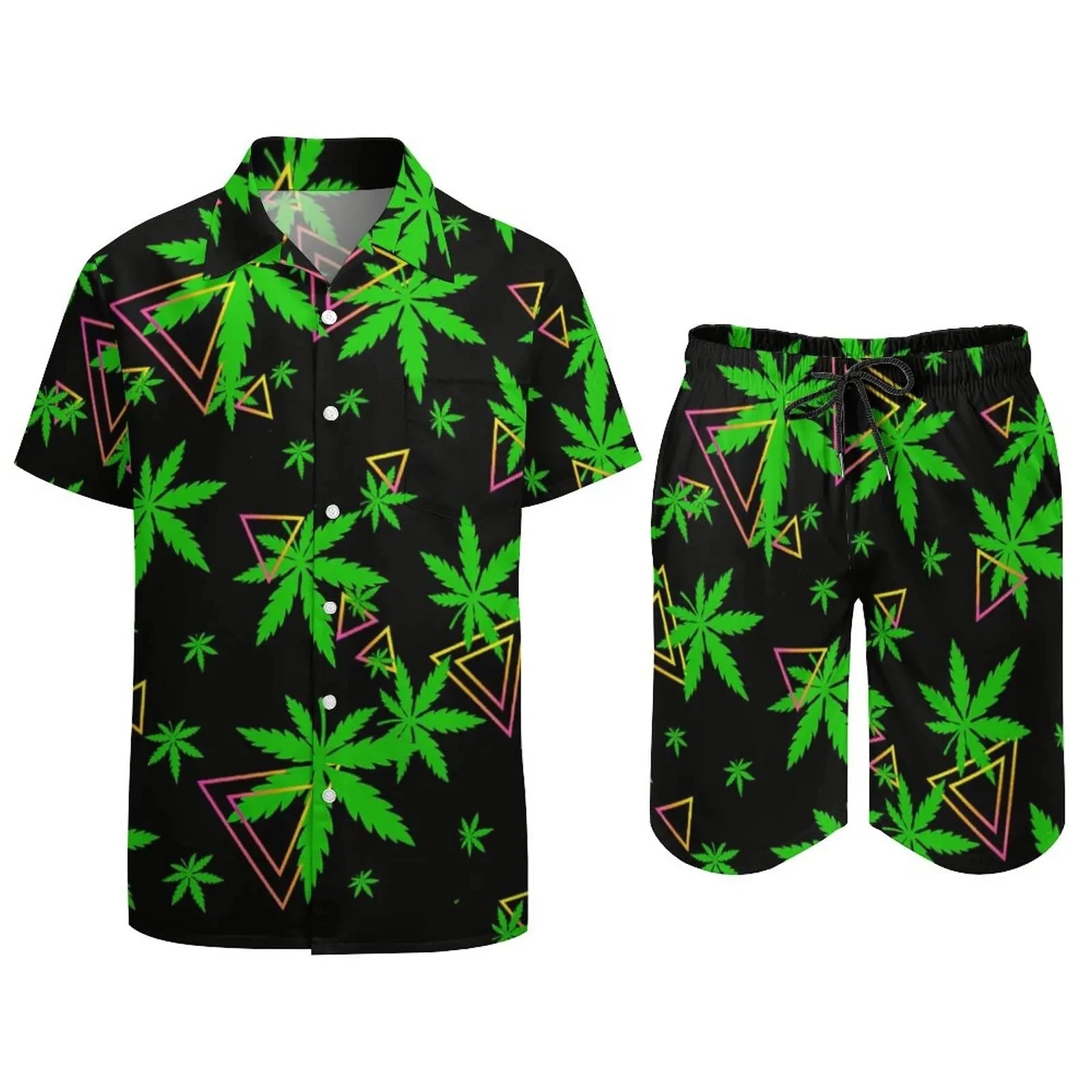 Psychedelic Magic Mushroom Men Sets Printed 3D print Casual Shirt Beach Shorts Oversized 2Pcs set Vacation Hawaiian Man Suits - STAND OUT FLEXSARAH