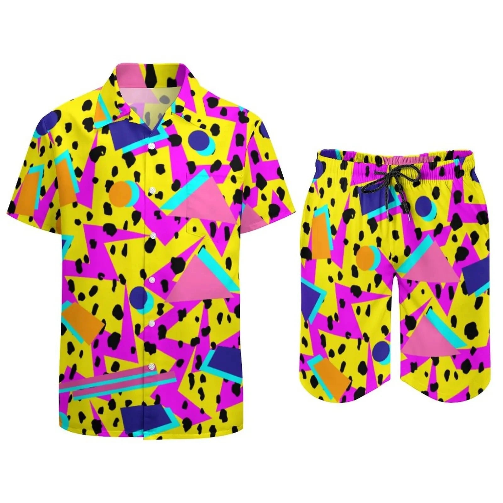 Psychedelic Magic Mushroom Men Sets Printed 3D print Casual Shirt Beach Shorts Oversized 2Pcs set Vacation Hawaiian Man Suits - STAND OUT FLEXSARAH