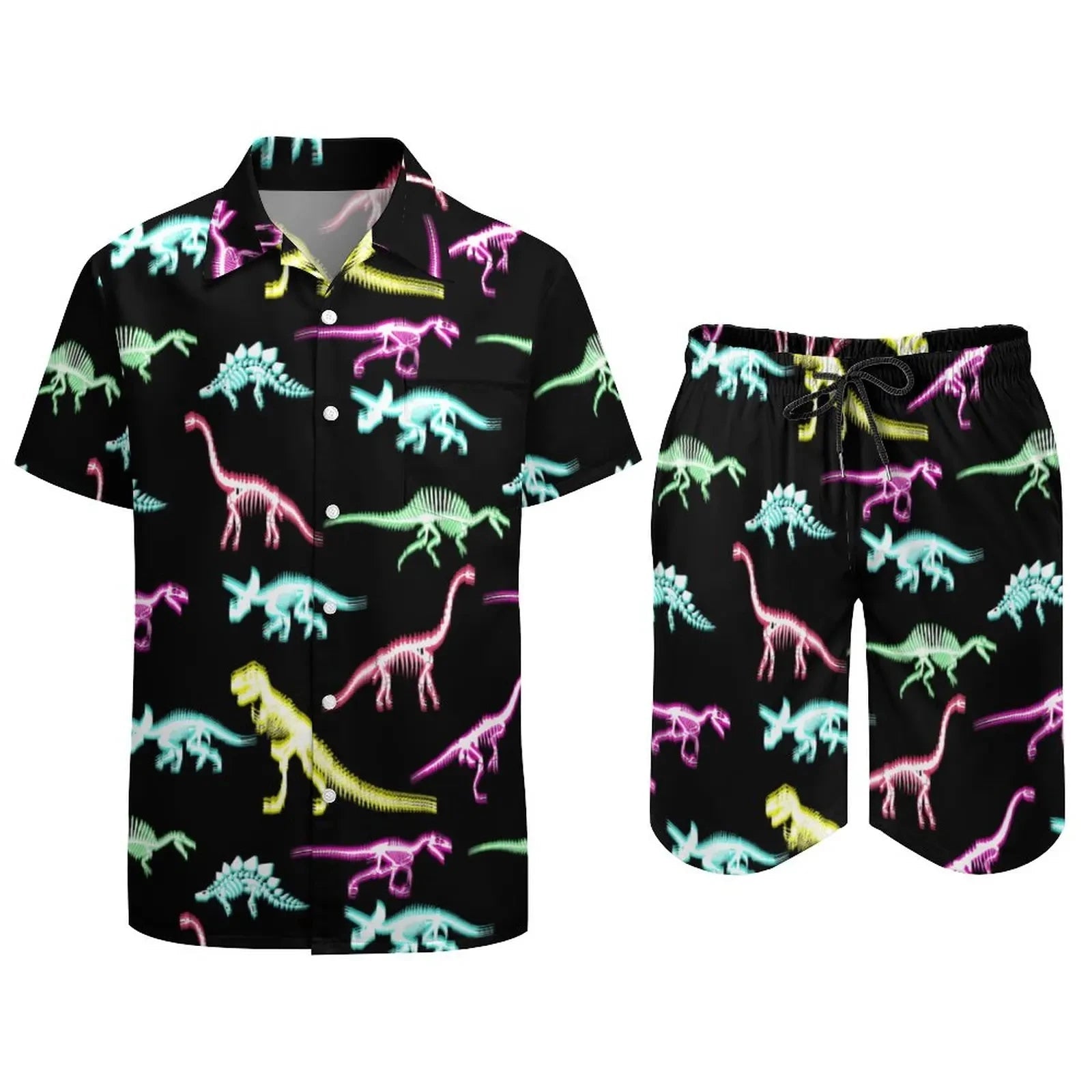 Psychedelic Magic Mushroom Men Sets Printed 3D print Casual Shirt Beach Shorts Oversized 2Pcs set Vacation Hawaiian Man Suits - STAND OUT FLEXSARAH