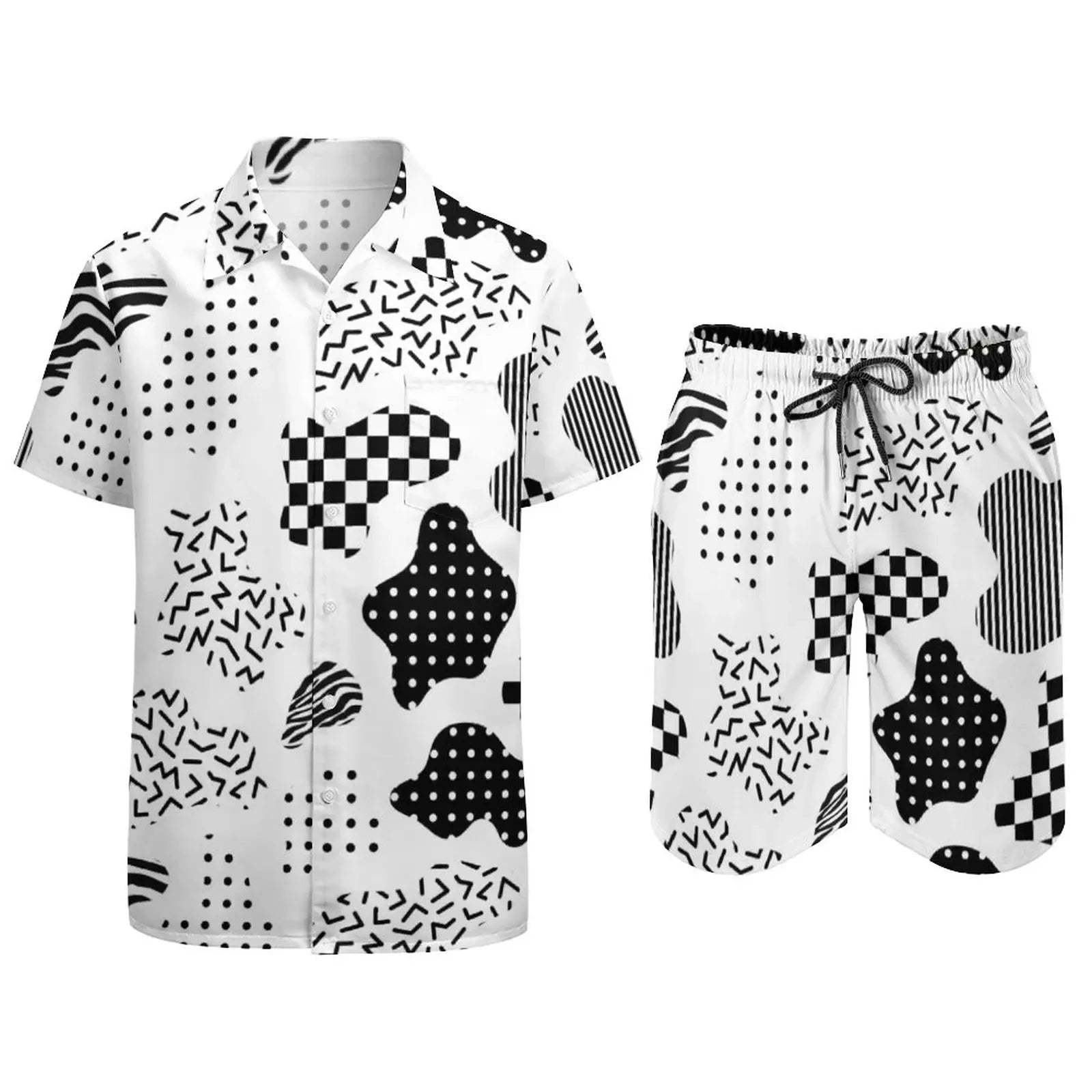 Psychedelic Magic Mushroom Men Sets Printed 3D print Casual Shirt Beach Shorts Oversized 2Pcs set Vacation Hawaiian Man Suits - STAND OUT FLEXSARAH