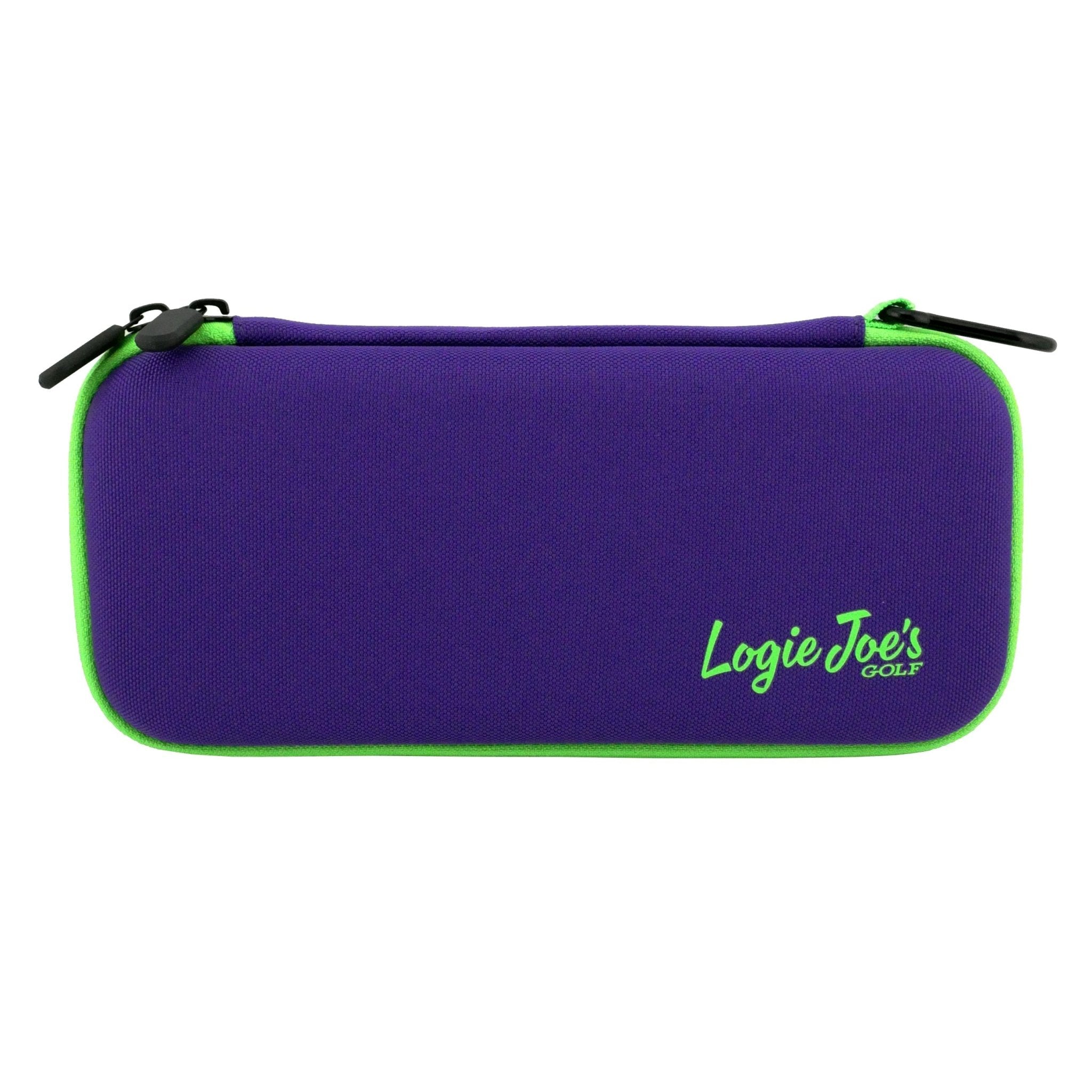 Purple/Green Golf Accessory Case | Zippered Organizer for Ball Markers, Tees, Divot Tools & Glove | Portable Golf Storage Case | Hard Shell Travel Case for Golf Accessories - STAND OUT FLEXSARAH