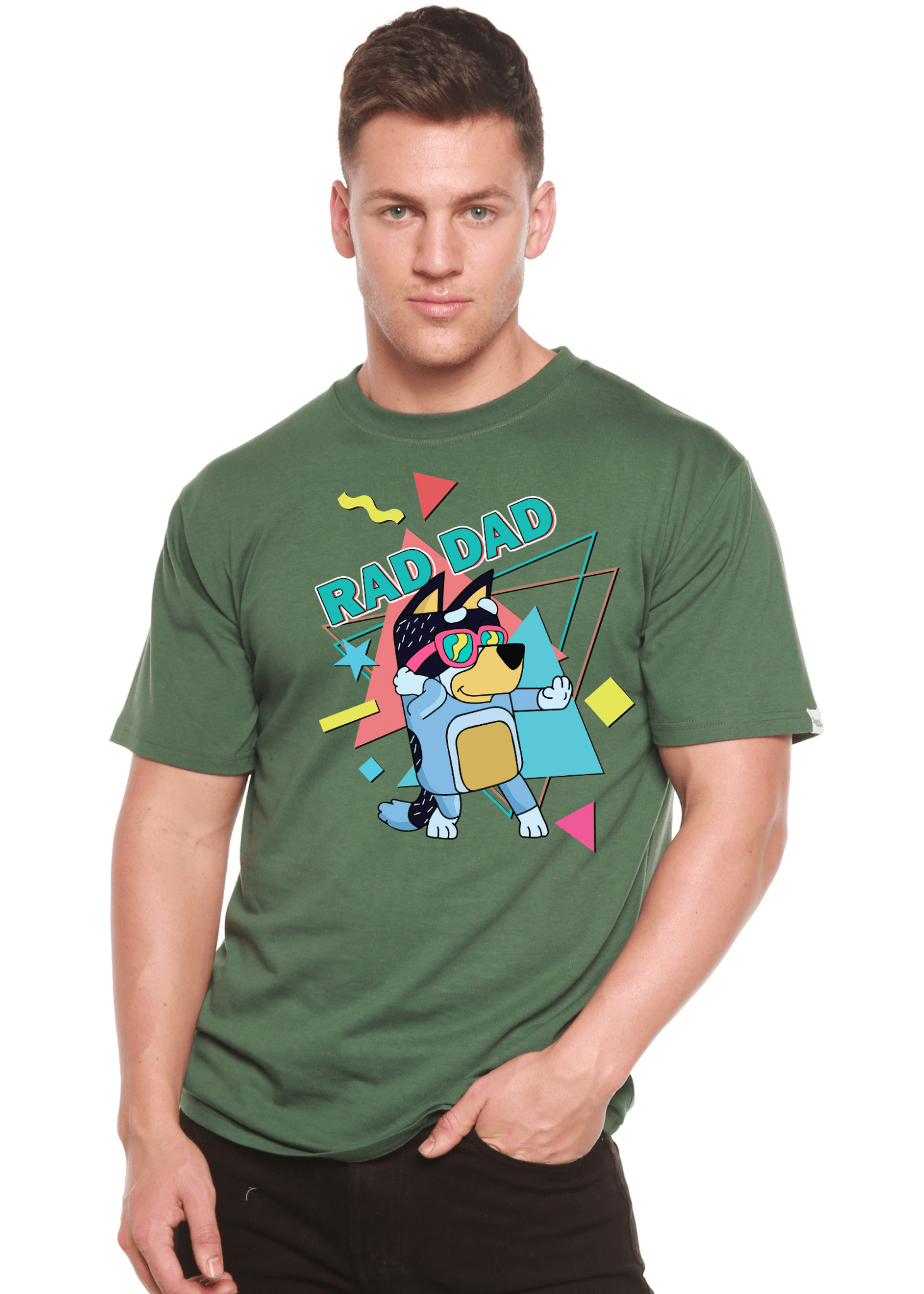 Rad Dad Bluey Men's Bamboo Short Sleeve Graphic T-Shirt - STAND OUT FLEXSARAH