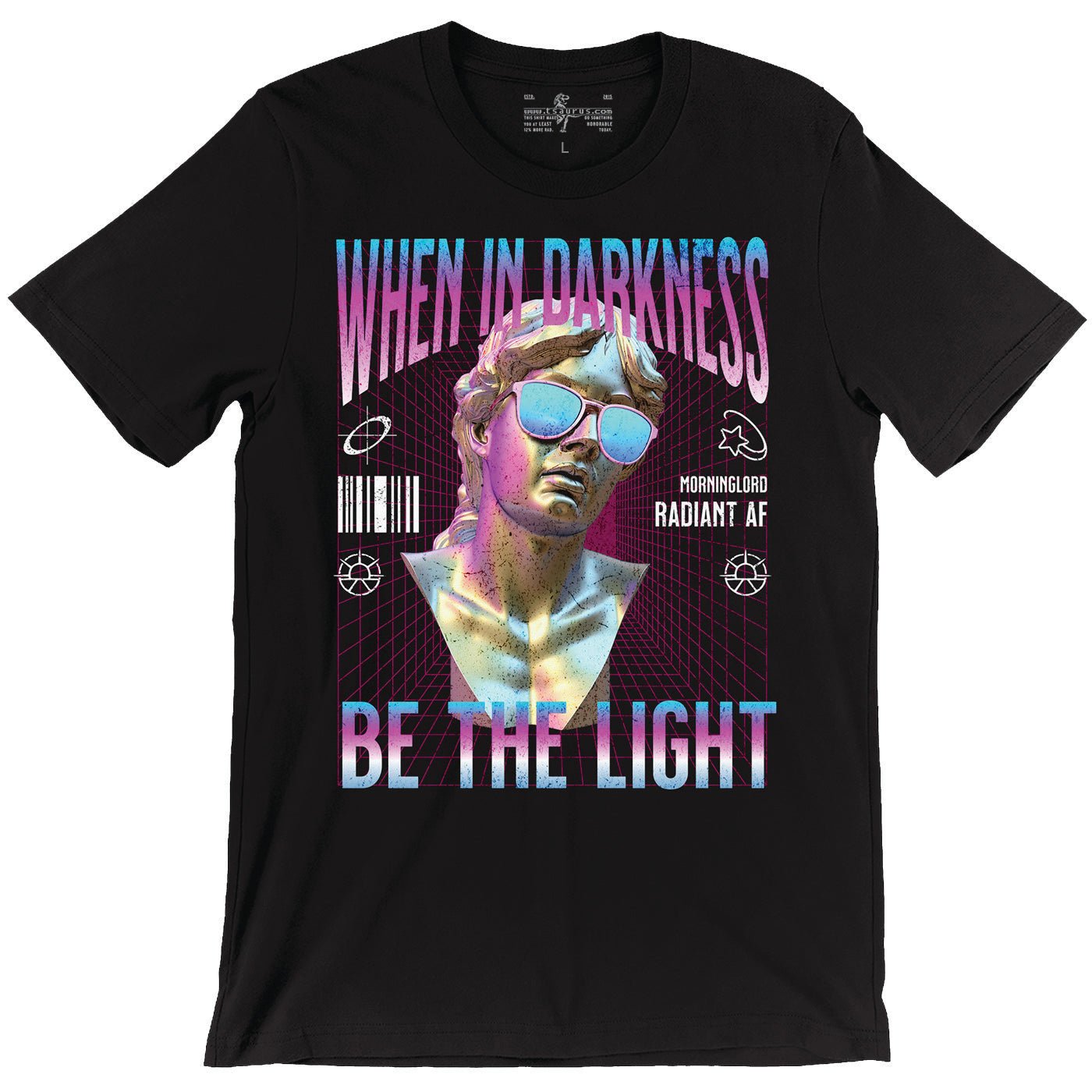 Radiant AF - Synthwave Lathander Tee - STAND OUT FLEXSARAH