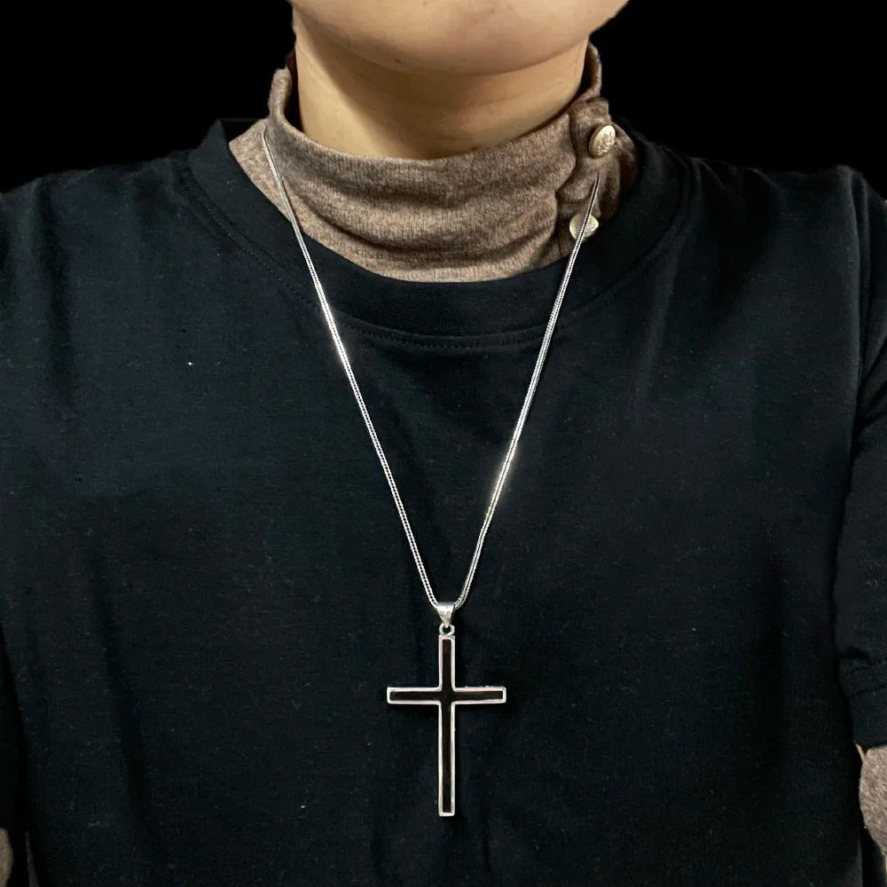 Real Solid 925 Sterling Silver Crosses For Men Christian Black Jesus Pendant Couples Women Lovers Fine Jewelry - STAND OUT FLEXSARAH