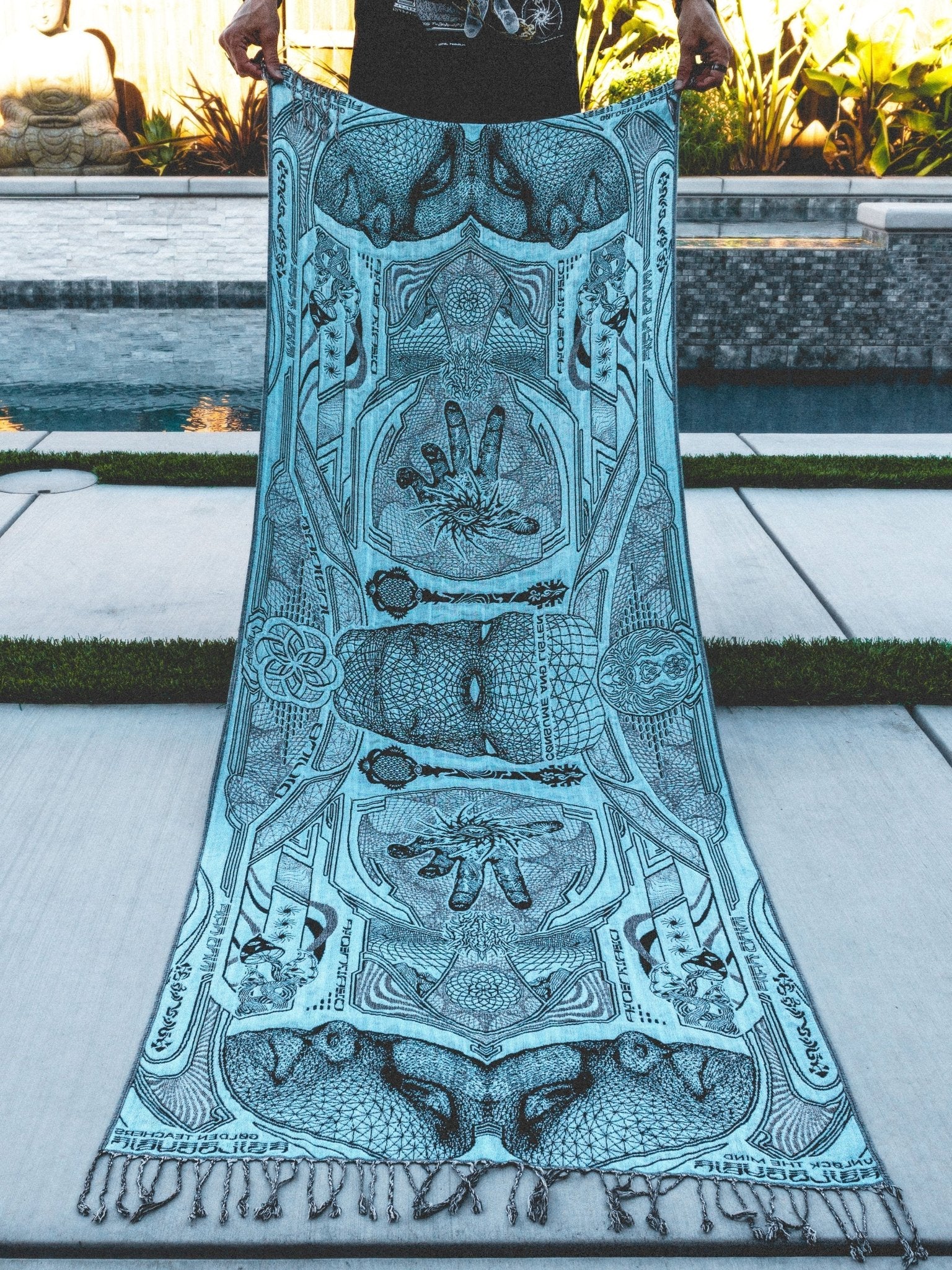 RESTOCKED ✦ GOLDEN TEACHERS V1 • AQUAMARINE • Festival Shawl/Scarf - STAND OUT FLEXSARAH