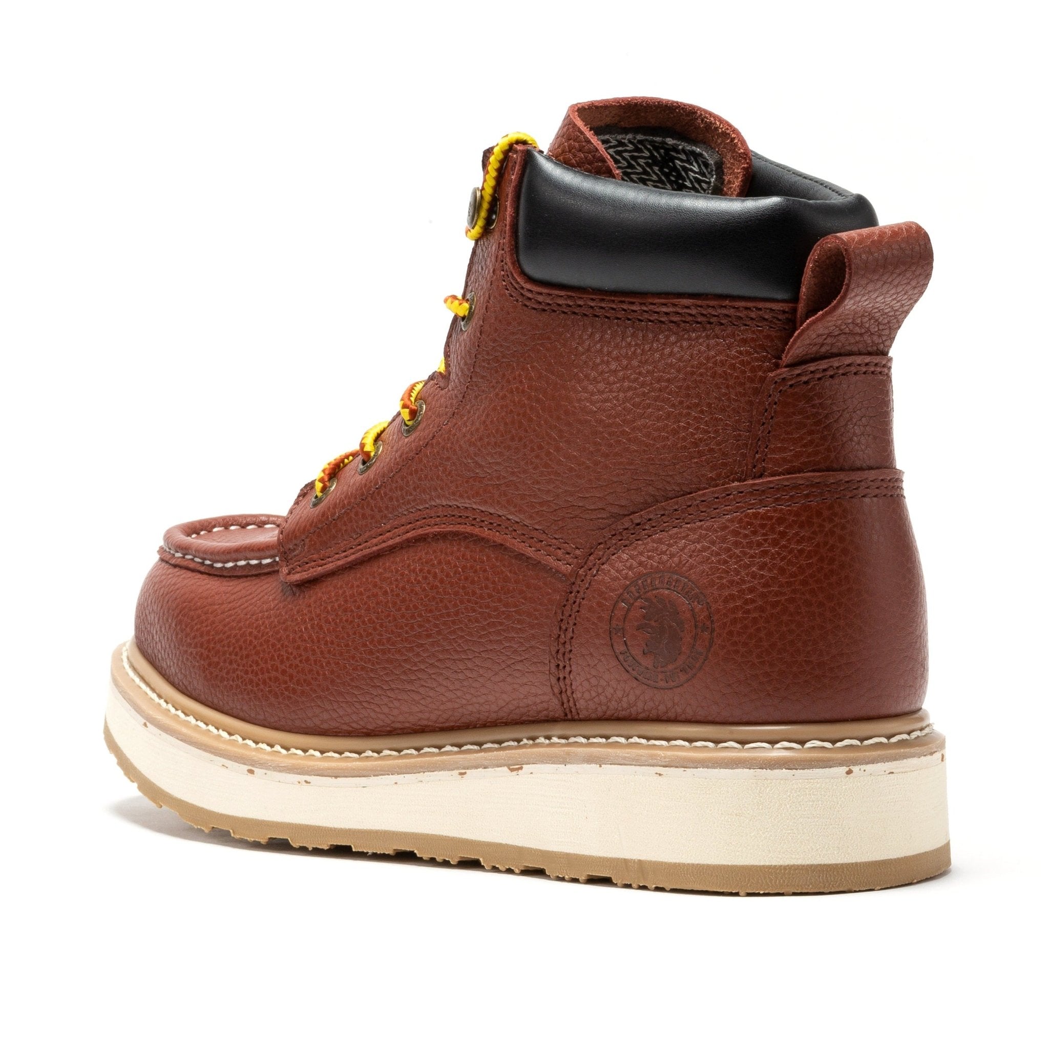 ROCKROOSTER Walker Men's 6 Inch Brown Soft Toe Wedge Work Boots SAP360 - STAND OUT FLEXSARAH