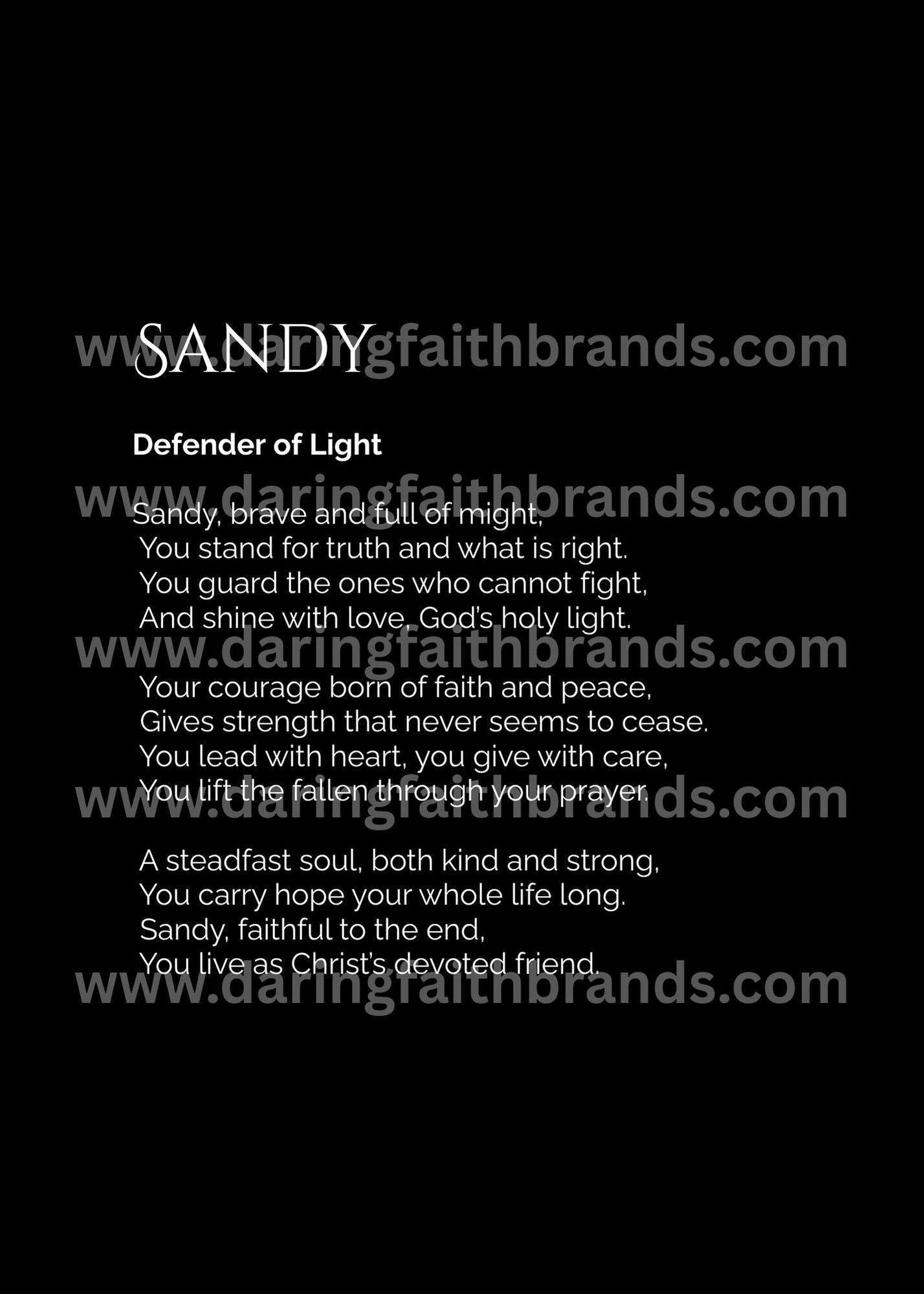 Sandy - Name Meaning Poem - Digital Download - STAND OUT FLEXSARAH