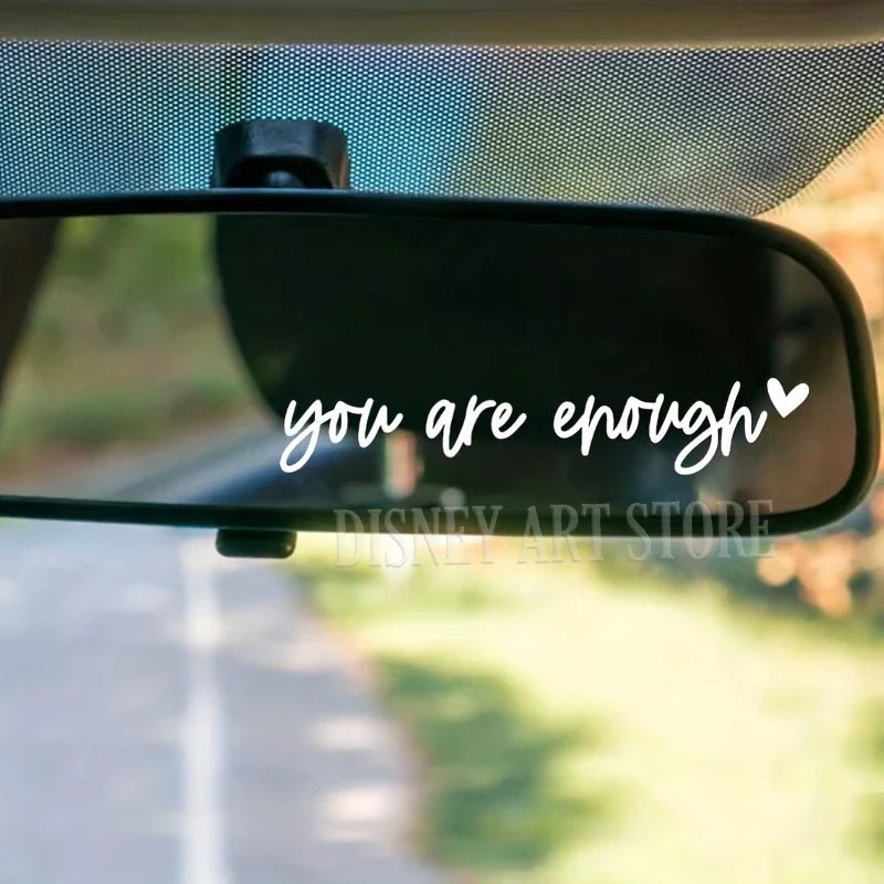 Self-Care Motivational Rearview Mirror Decal | Cute Car Vinyl Sticker - STAND OUT FLEXSARAH