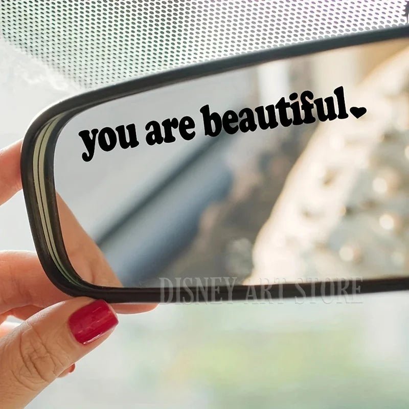 Self-Care Motivational Rearview Mirror Decal | Cute Car Vinyl Sticker - STAND OUT FLEXSARAH