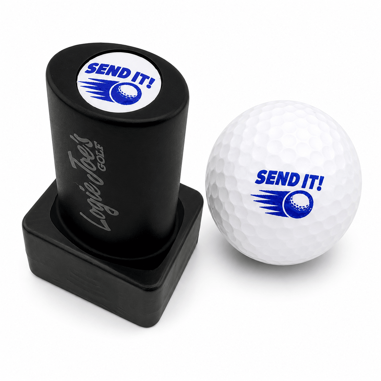 Send It Golf Ball Stamp | Quick-Dry Ink Stamper | Easy Ball Identification | Fun Golf Gift - STAND OUT FLEXSARAH
