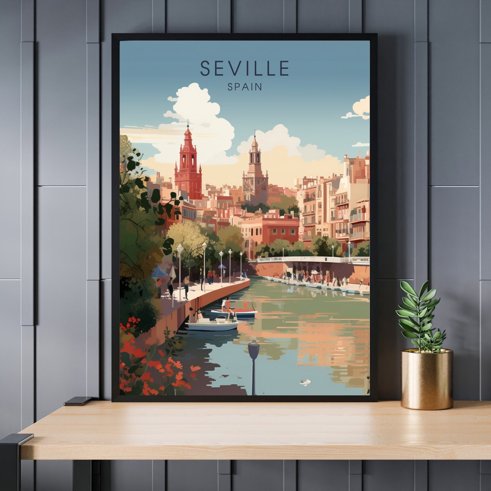 Seville Poster | Seville Travel Print | Digital Download | Andalusia poster - STAND OUT FLEXSARAH