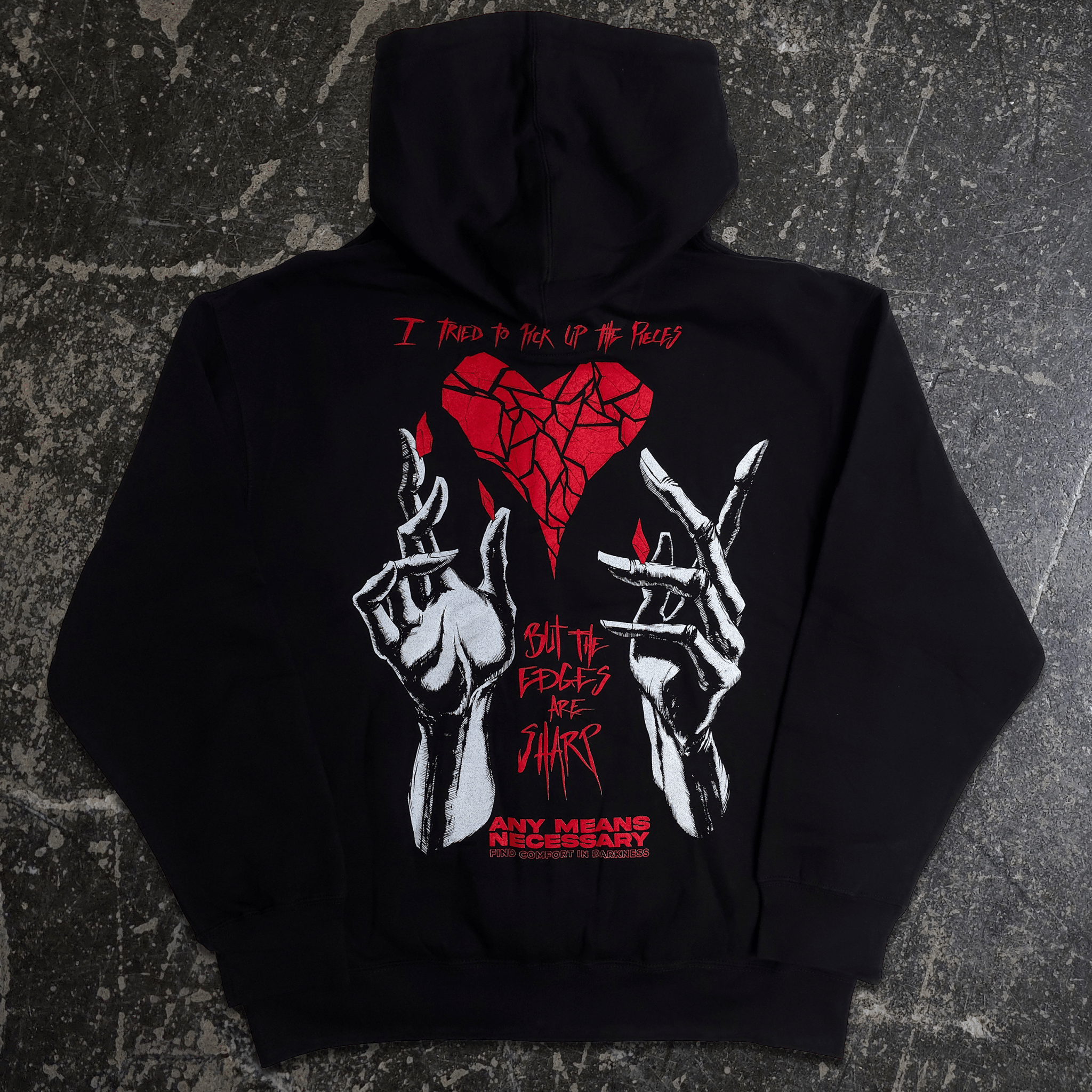 Sharp Edges Zip Up Hoodie Black - STAND OUT FLEXSARAH