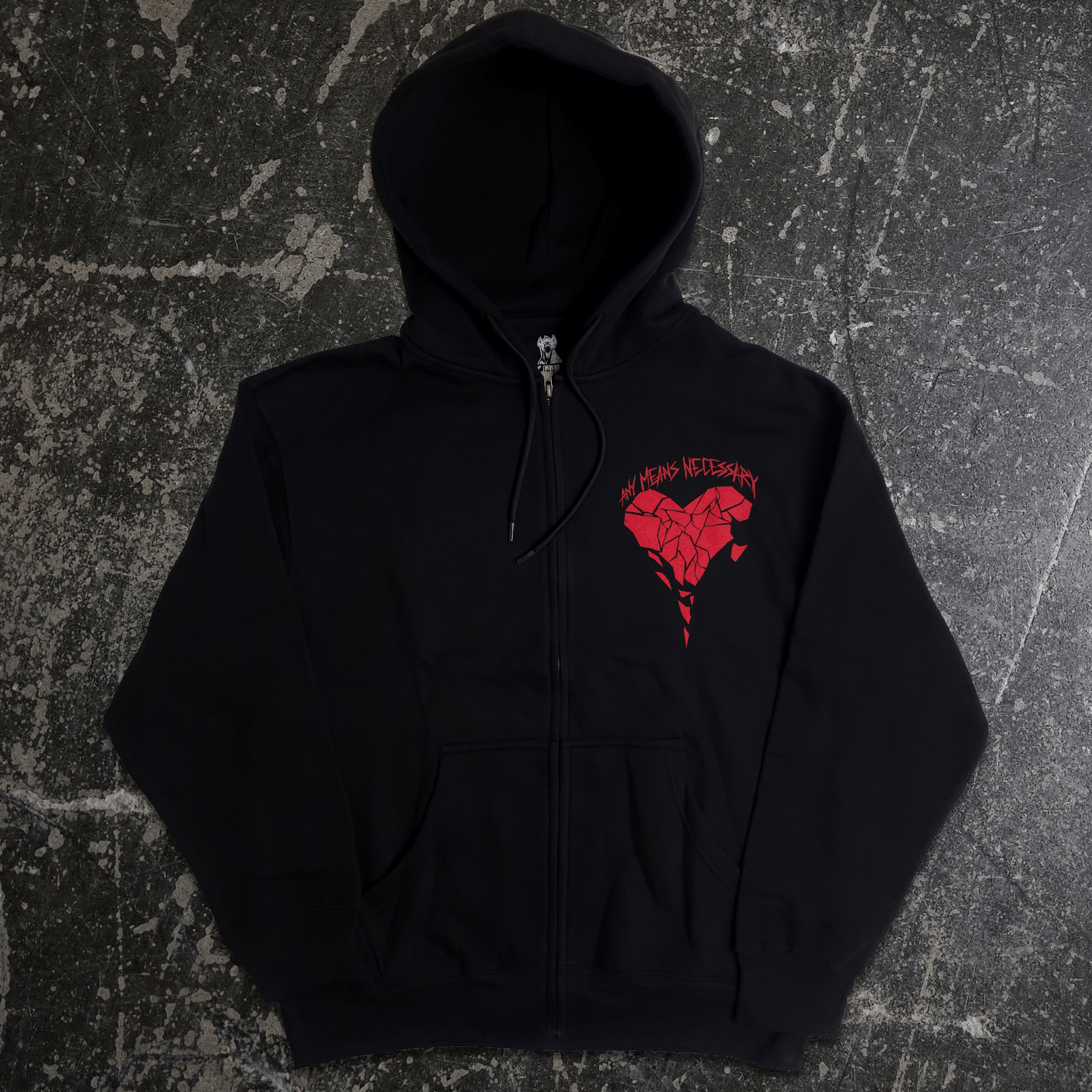 Sharp Edges Zip Up Hoodie Black - STAND OUT FLEXSARAH