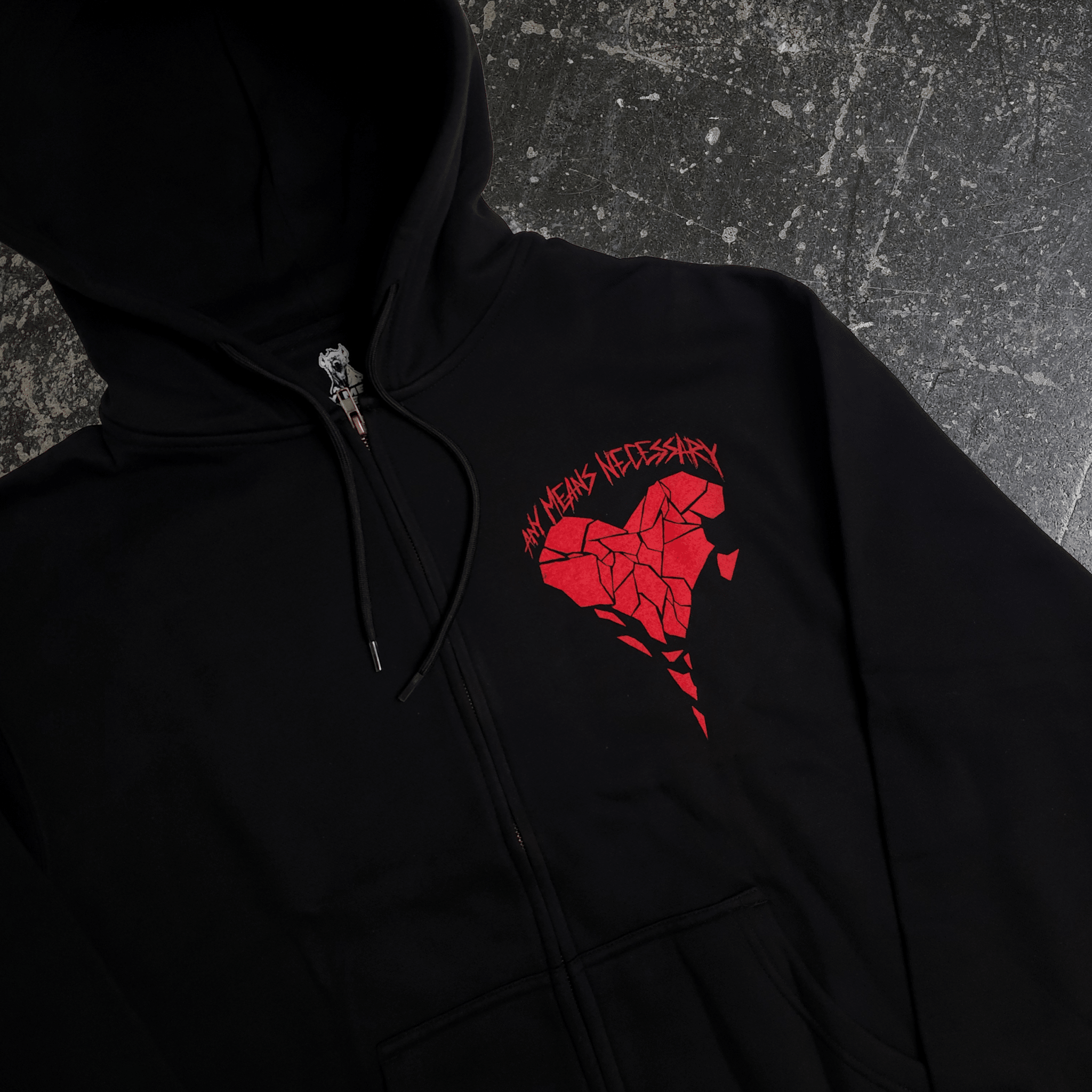 Sharp Edges Zip Up Hoodie Black - STAND OUT FLEXSARAH