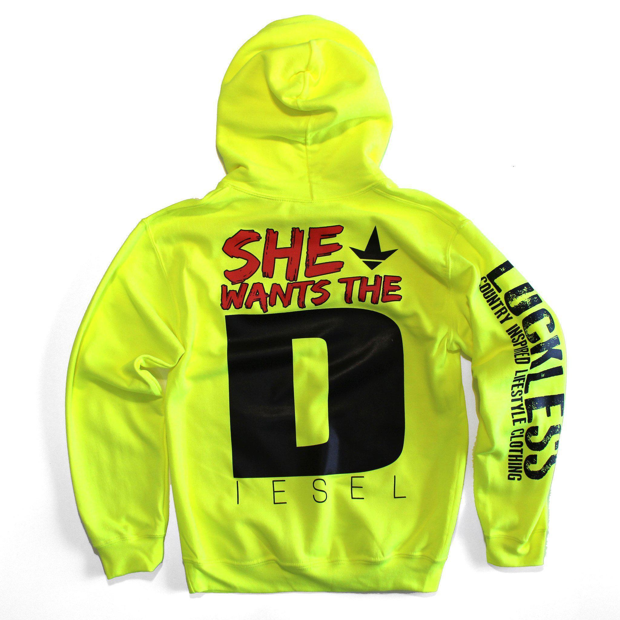 She Wants the Diesel | Funny Men's and Women's Black Country Hoodie - STAND OUT FLEXSARAH