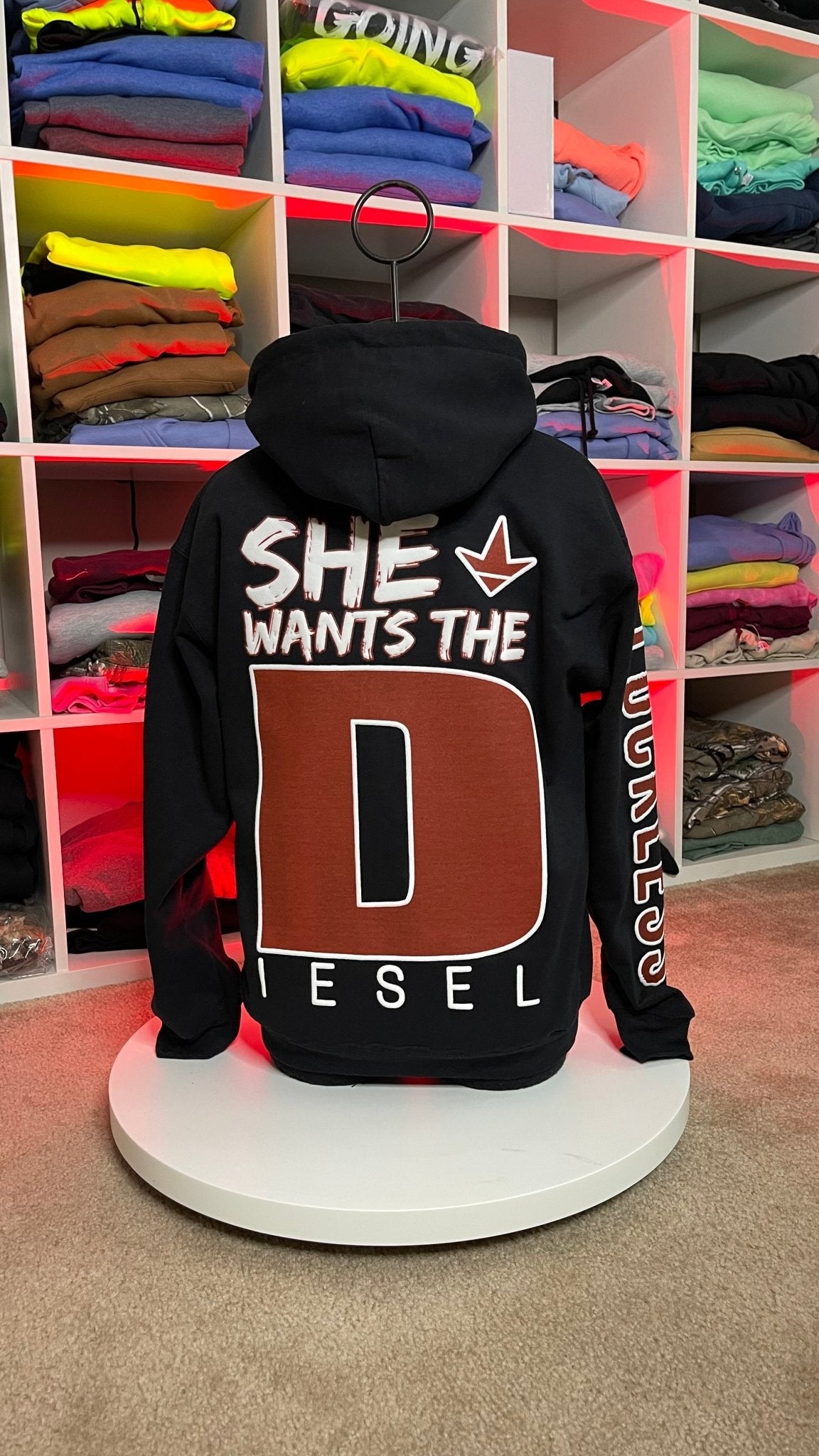 She Wants the Diesel | Funny Men's and Women's Black Country Hoodie - STAND OUT FLEXSARAH