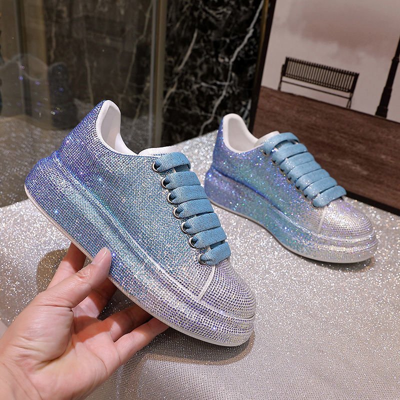 Shoes Women Sports White Shine with Rhinestone Shoes - STAND OUT FLEXSARAH