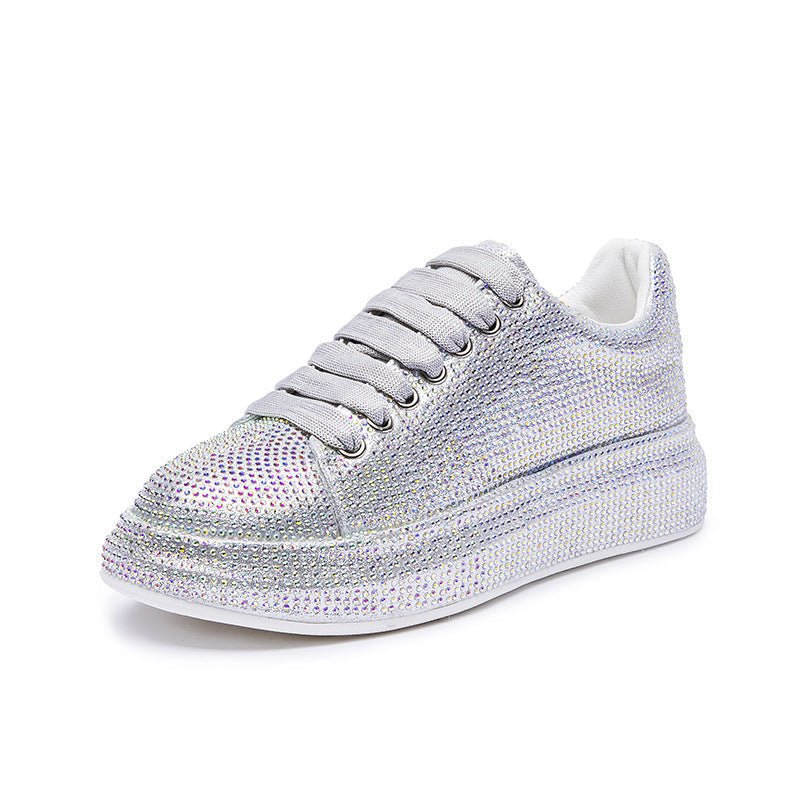 Shoes Women Sports White Shine with Rhinestone Shoes - STAND OUT FLEXSARAH