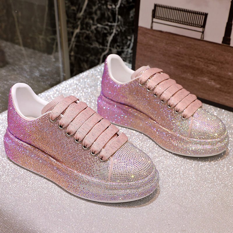 Shoes Women Sports White Shine with Rhinestone Shoes - STAND OUT FLEXSARAH