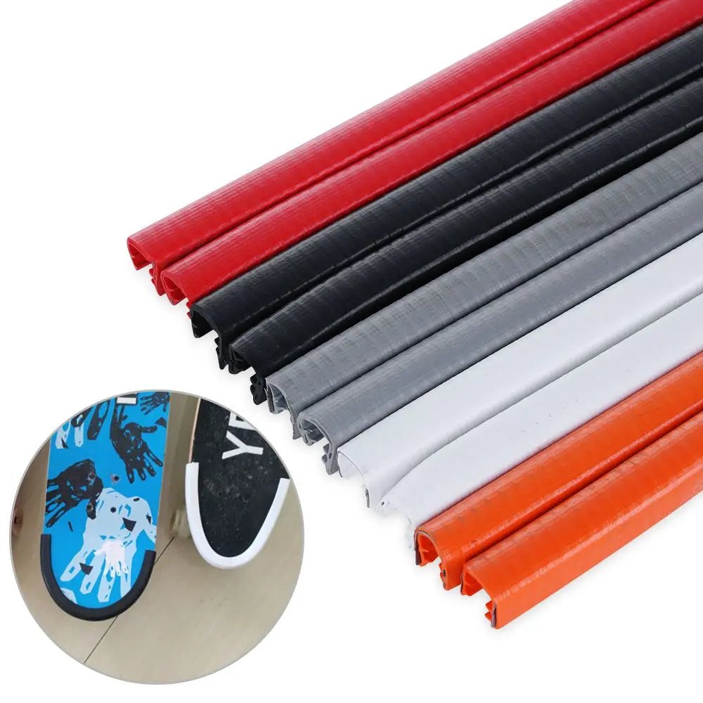 Skateboard Deck Guards Protector U Channel Design Rubber and Steel Fashion Bumpers Bump Longboard Dance Board Crash Rubber Strip - STAND OUT FLEXSARAH