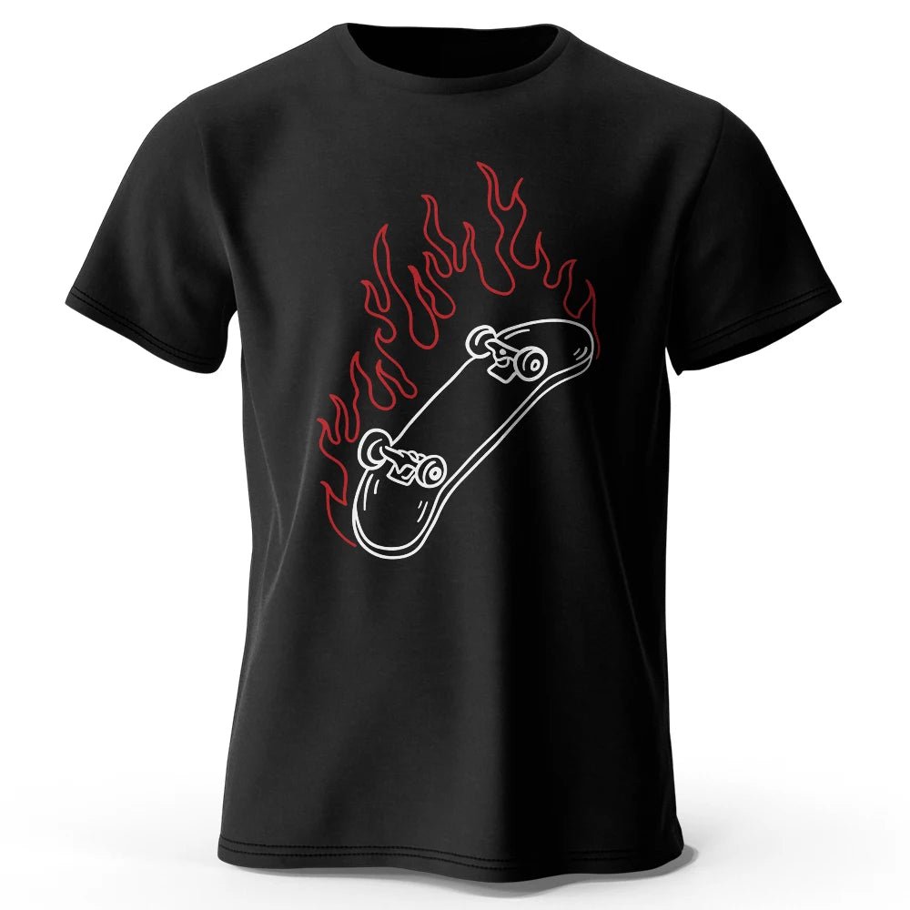 Skateboard Lovers Summer Men’s Graphic T-Shirt in 100% Cotton Oversized HIP HOP Style Tops Tees for Streetwear - STAND OUT FLEXSARAH