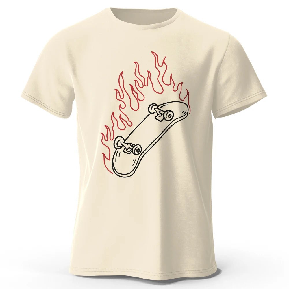Skateboard Lovers Summer Men’s Graphic T-Shirt in 100% Cotton Oversized HIP HOP Style Tops Tees for Streetwear - STAND OUT FLEXSARAH