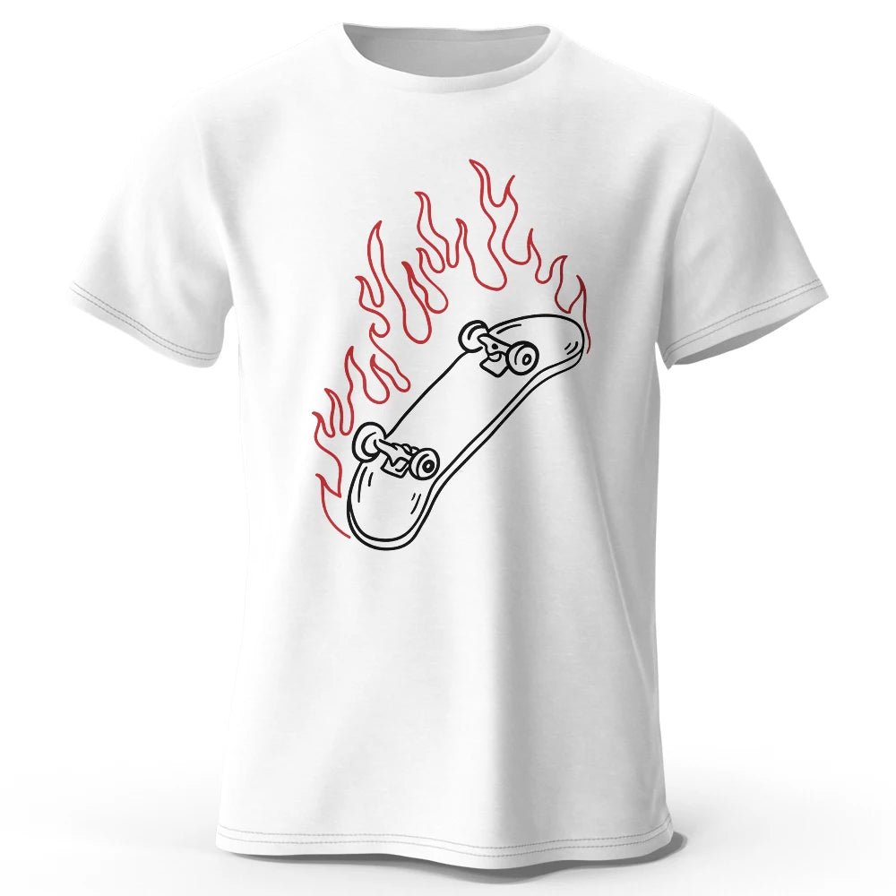 Skateboard Lovers Summer Men’s Graphic T-Shirt in 100% Cotton Oversized HIP HOP Style Tops Tees for Streetwear - STAND OUT FLEXSARAH